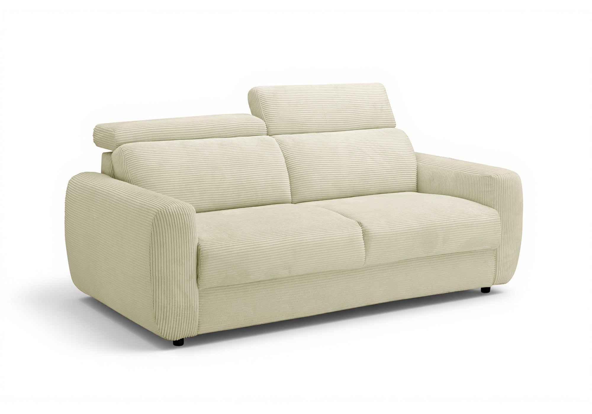 Canapé convertible 3 places en velours côtelé beige TOGO