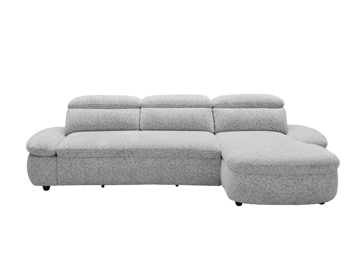 Divano angolare relax elettrico in tessuto spugna grigio CLEMENT - Angolo retto