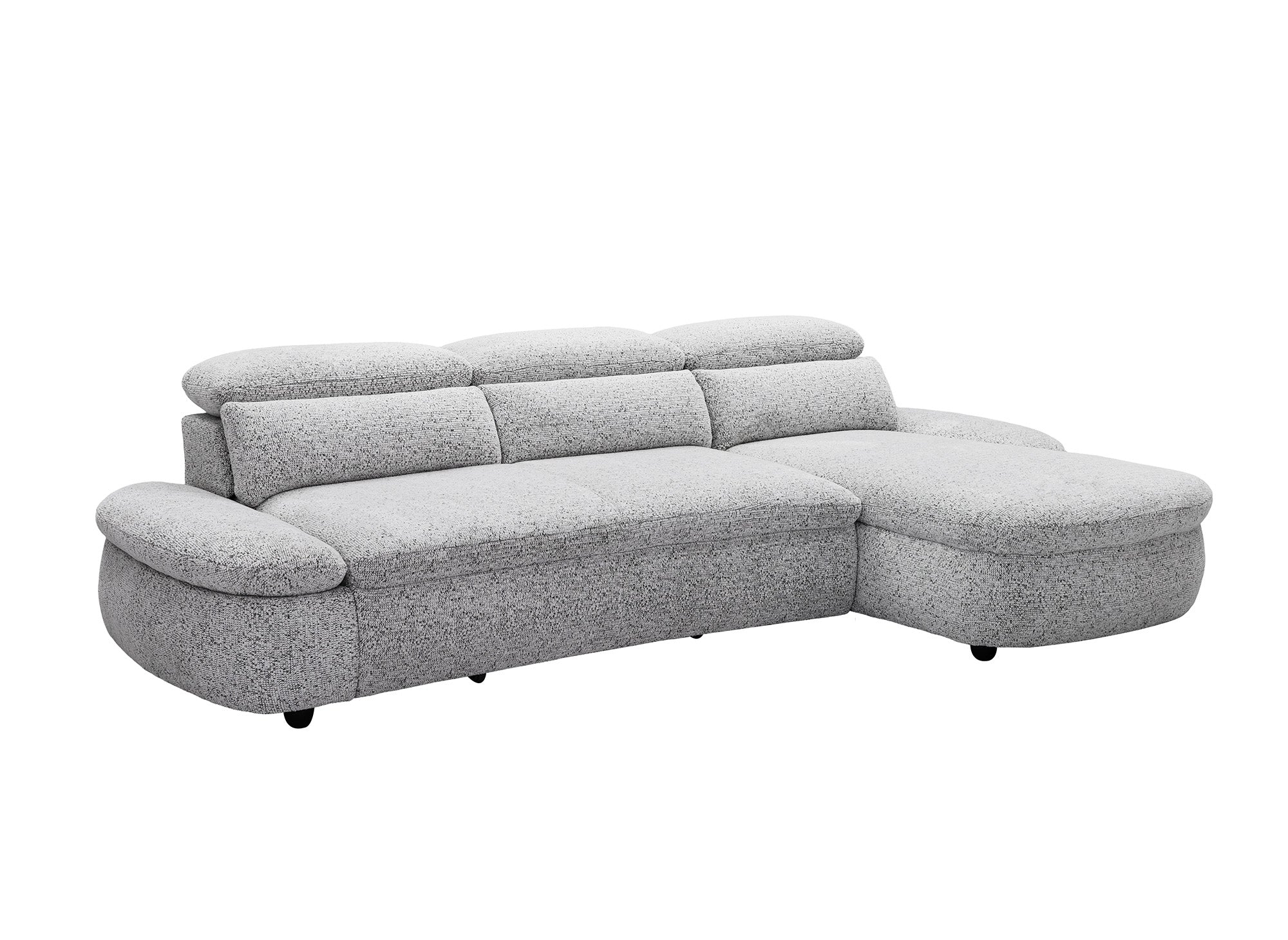 Divano angolare relax elettrico in tessuto spugna grigio CLEMENT - Angolo retto