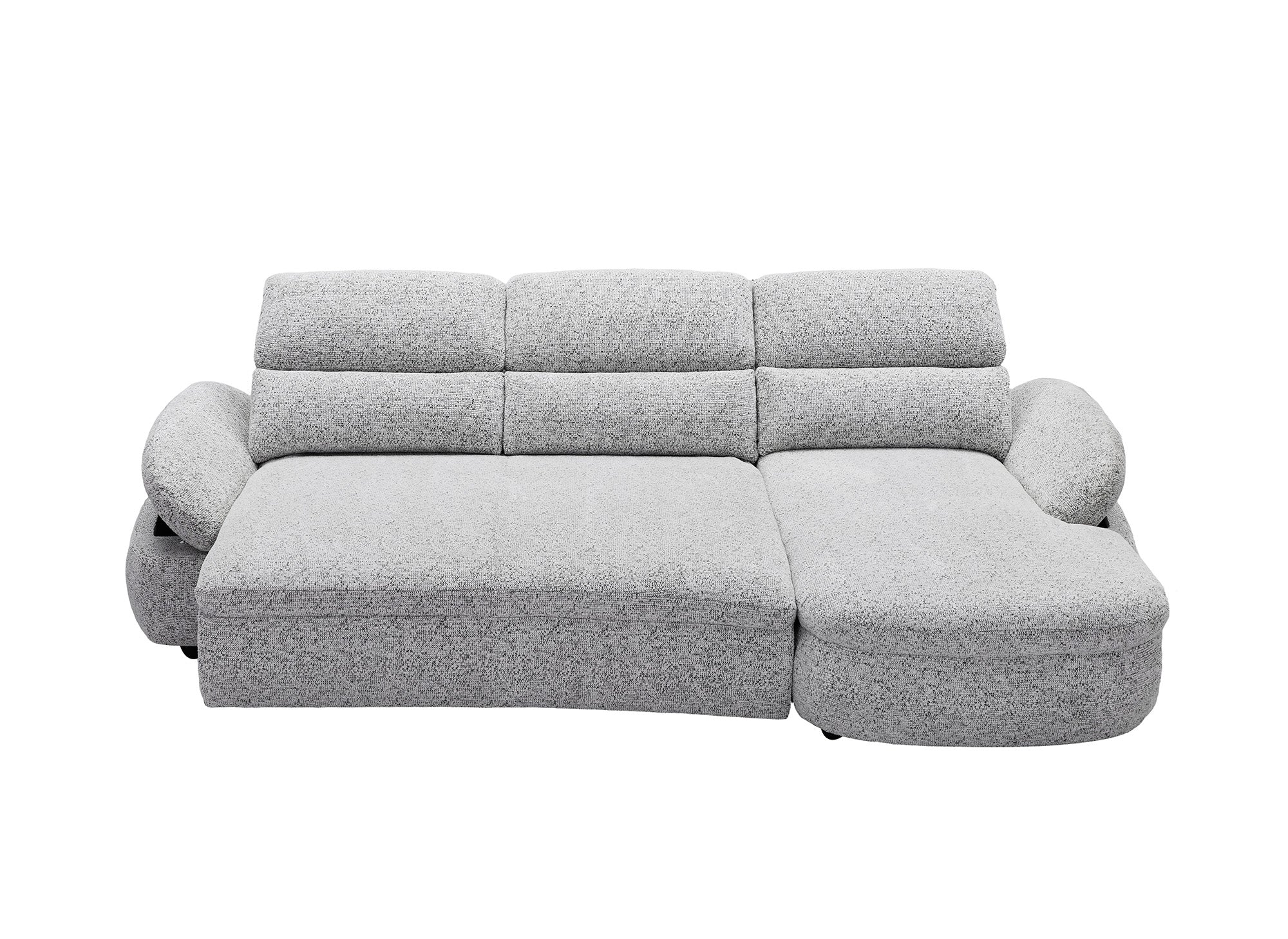 Divano angolare relax elettrico in tessuto spugna grigio CLEMENT - Angolo retto