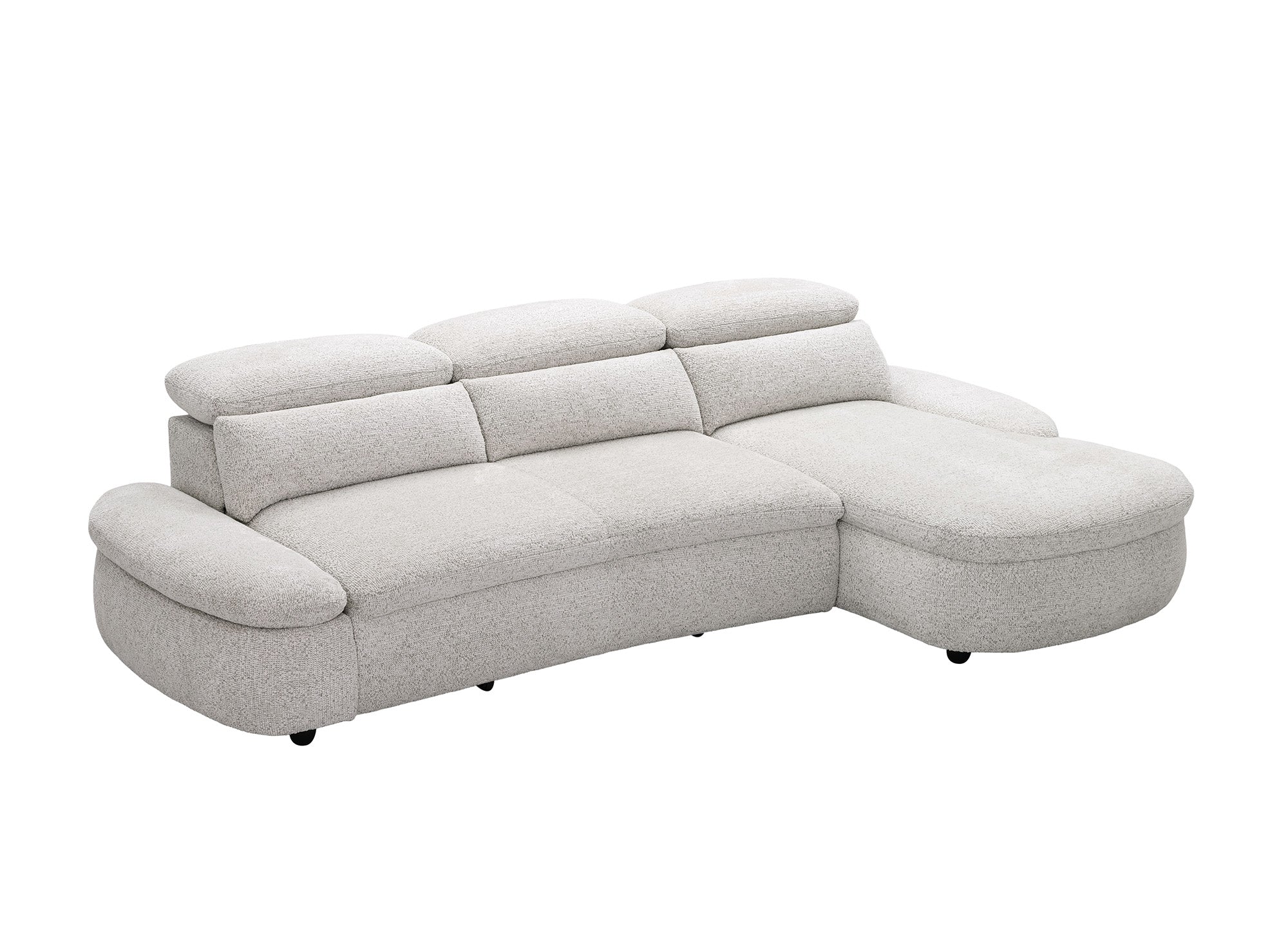 Divano angolare relax elettrico in tessuto spugna beige CLEMENT - Angolo retto