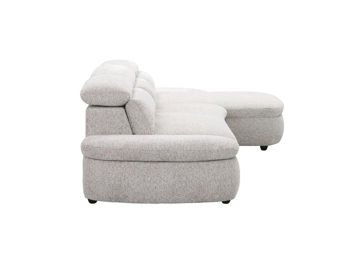 Divano angolare relax elettrico in tessuto spugna beige CLEMENT - Angolo retto