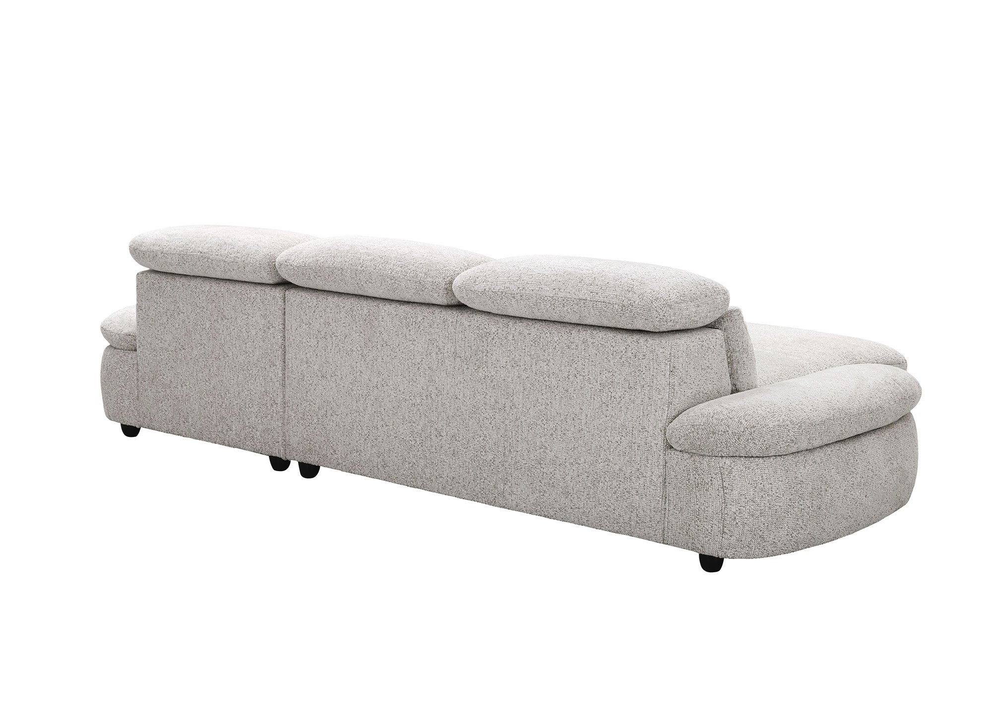 Divano angolare relax elettrico in tessuto spugna beige CLEMENT - Angolo retto