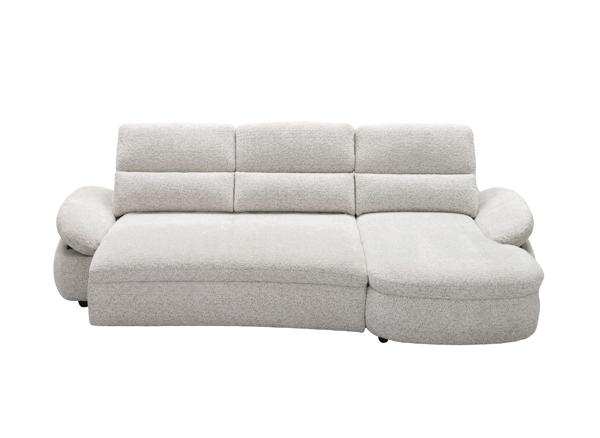 Divano angolare relax elettrico in tessuto spugna beige CLEMENT - Angolo retto