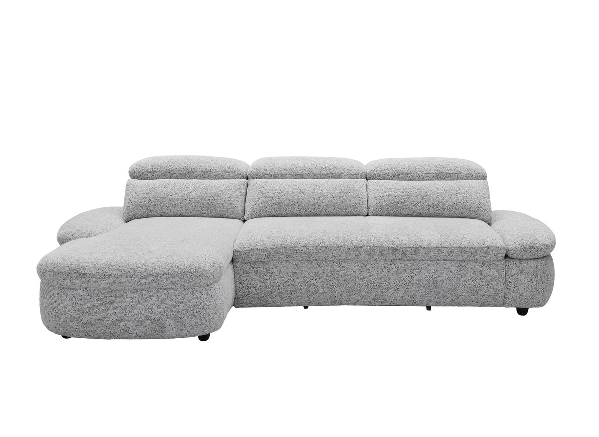 Divano angolare relax elettrico in tessuto spugna grigio CLEMENT - Angolo sinistro