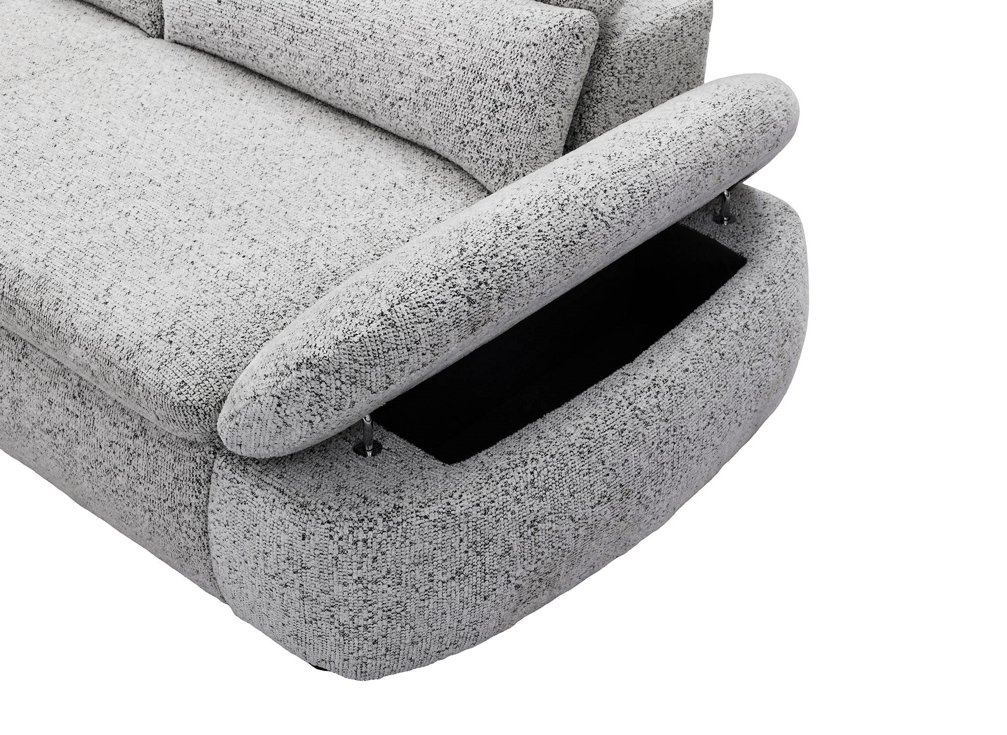 Divano angolare relax elettrico in tessuto spugna grigio CLEMENT - Angolo sinistro