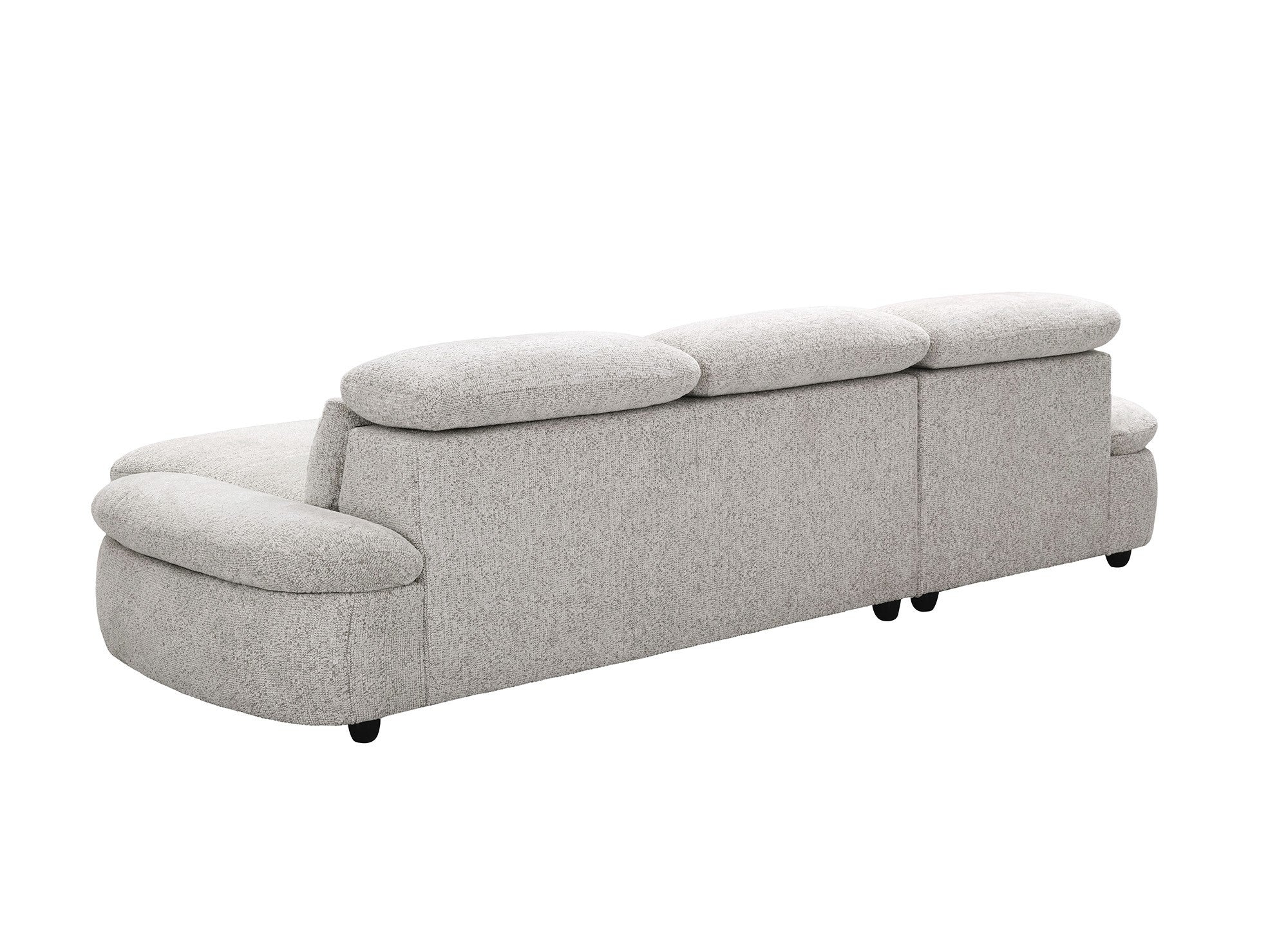 Divano angolare relax elettrico in tessuto spugna beige CLEMENT - Angolo sinistro