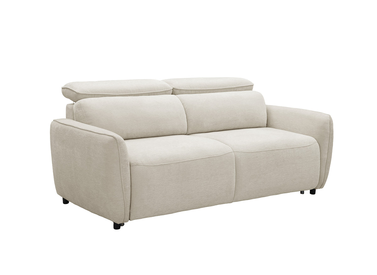 Divano trasformabile Express a 3 posti in tessuto strutturato beige JACINTHE