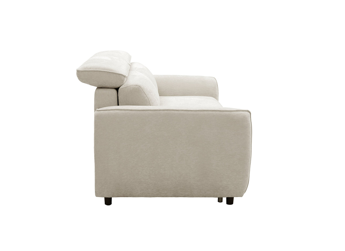 Divano trasformabile Express a 3 posti in tessuto strutturato beige JACINTHE