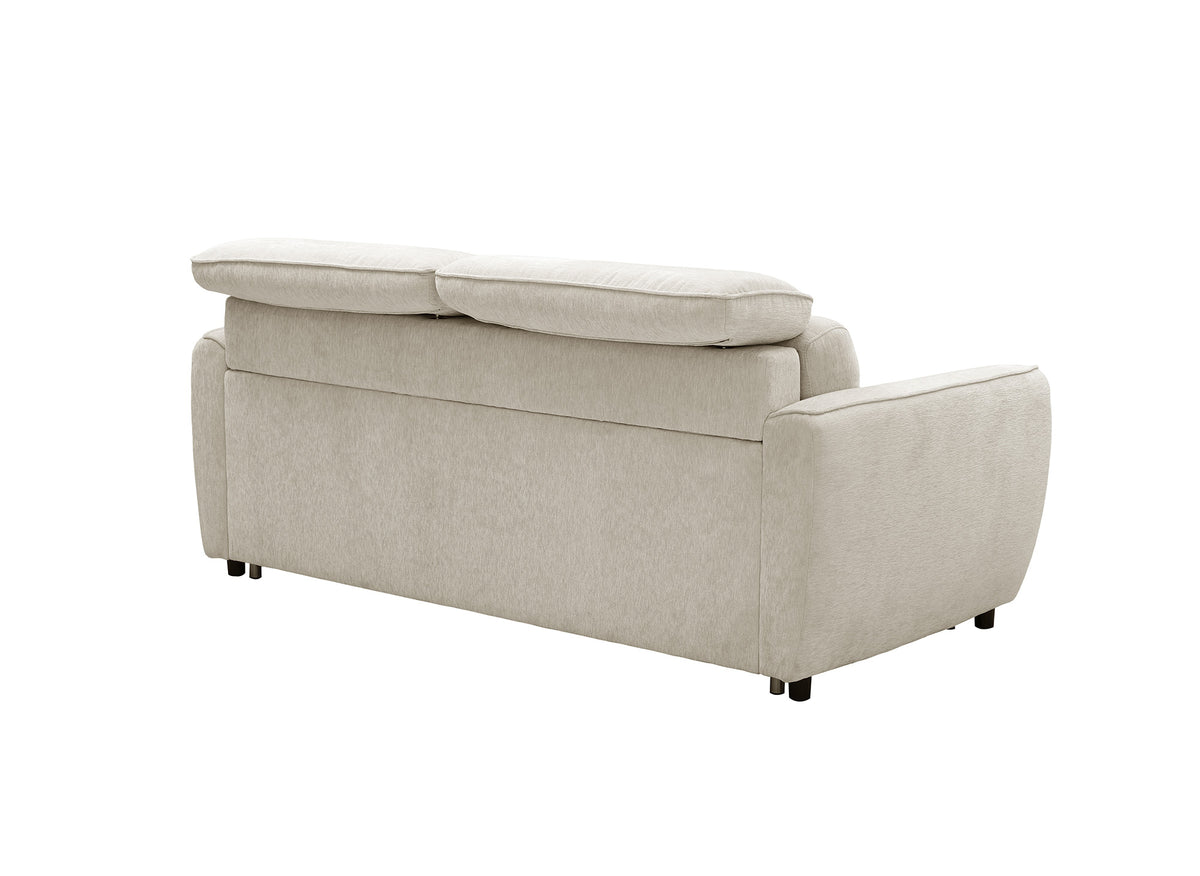 Divano trasformabile Express a 3 posti in tessuto strutturato beige JACINTHE