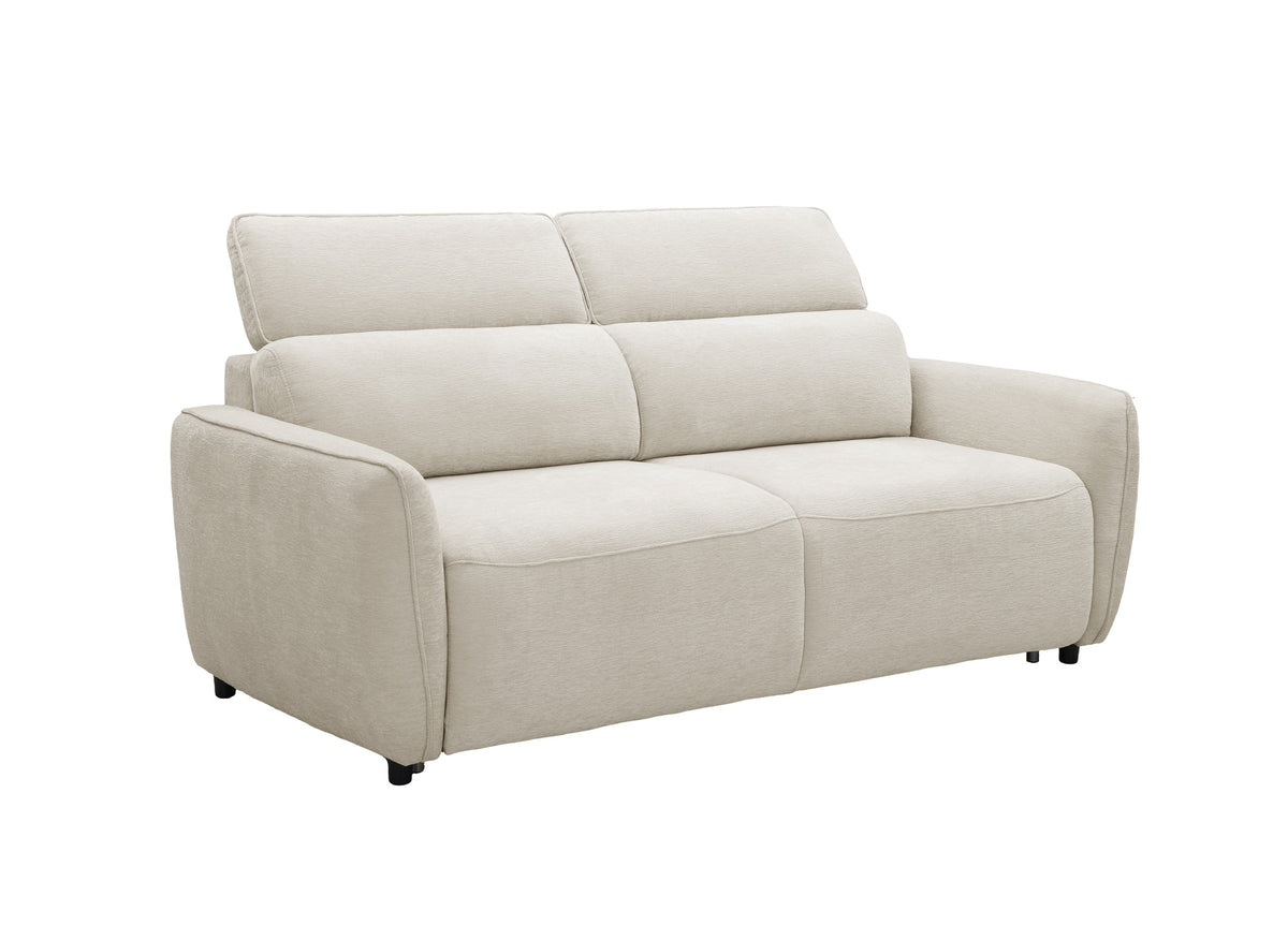 Divano trasformabile Express a 3 posti in tessuto strutturato beige JACINTHE