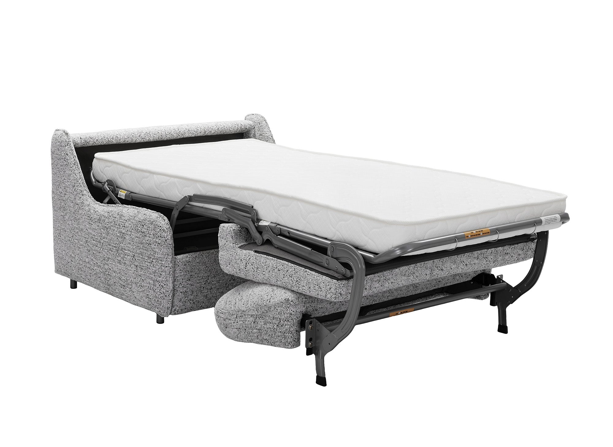 Canapé convertible express 1 place en tissu bouclette gris IMELDA