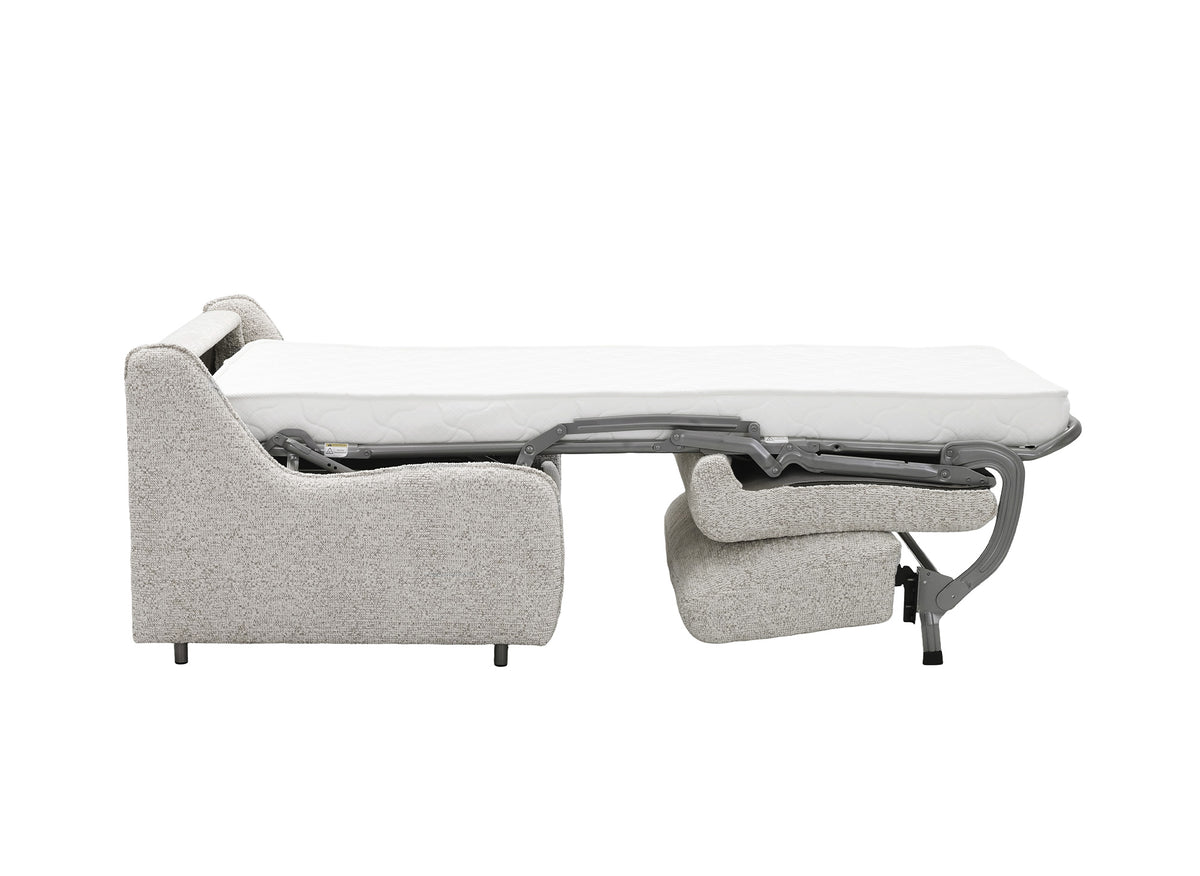 Divano trasformabile Express a 1 posto in tessuto spugna beige IMELDA