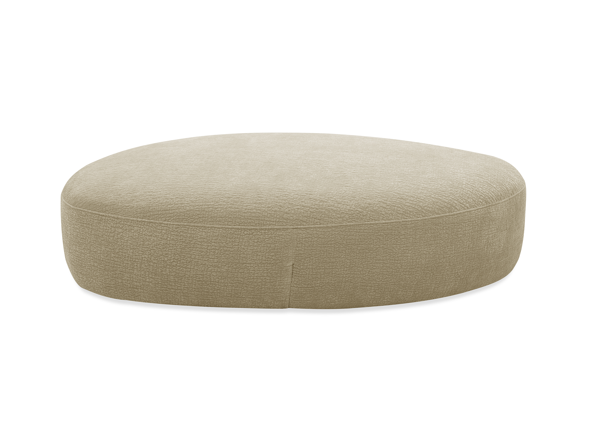 Pouf en velours tissé beige IMENIA