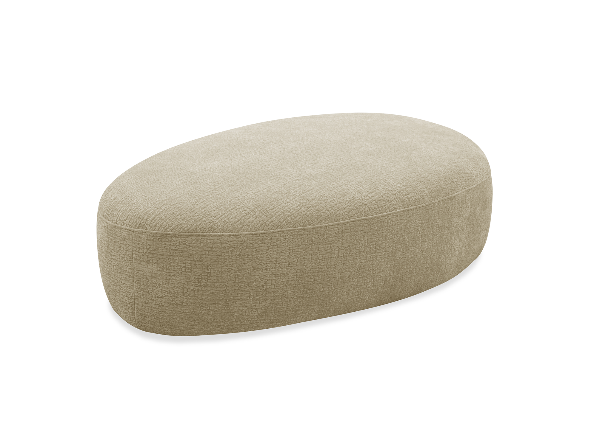 Pouf en velours tissé beige IMENIA