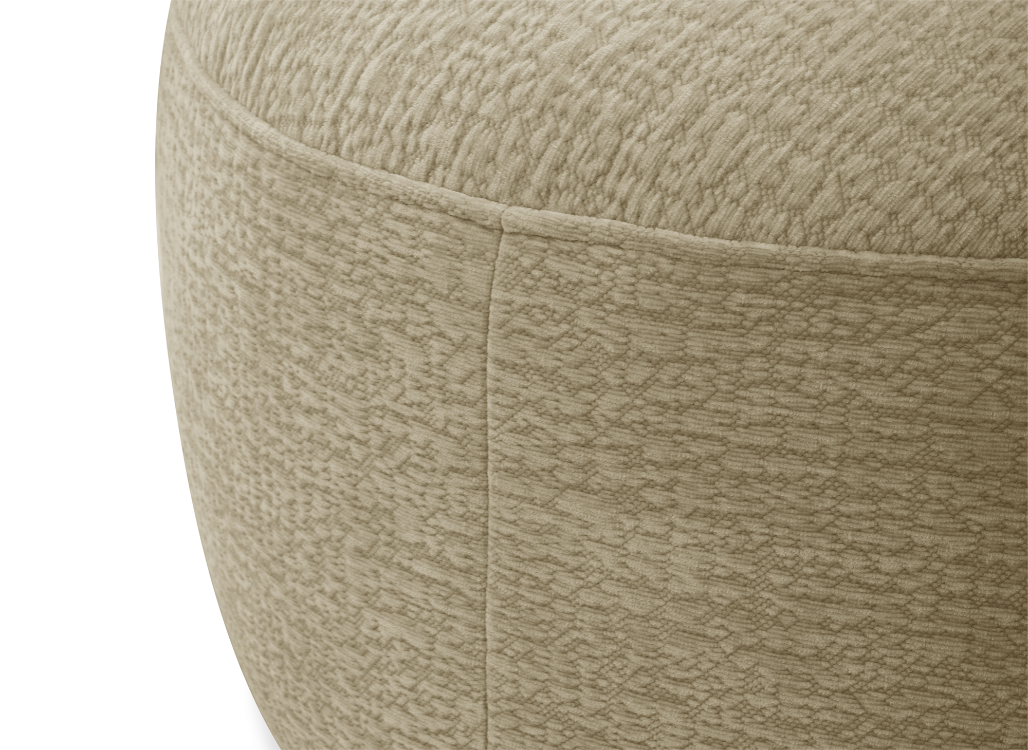 Pouf en velours tissé beige IMENIA