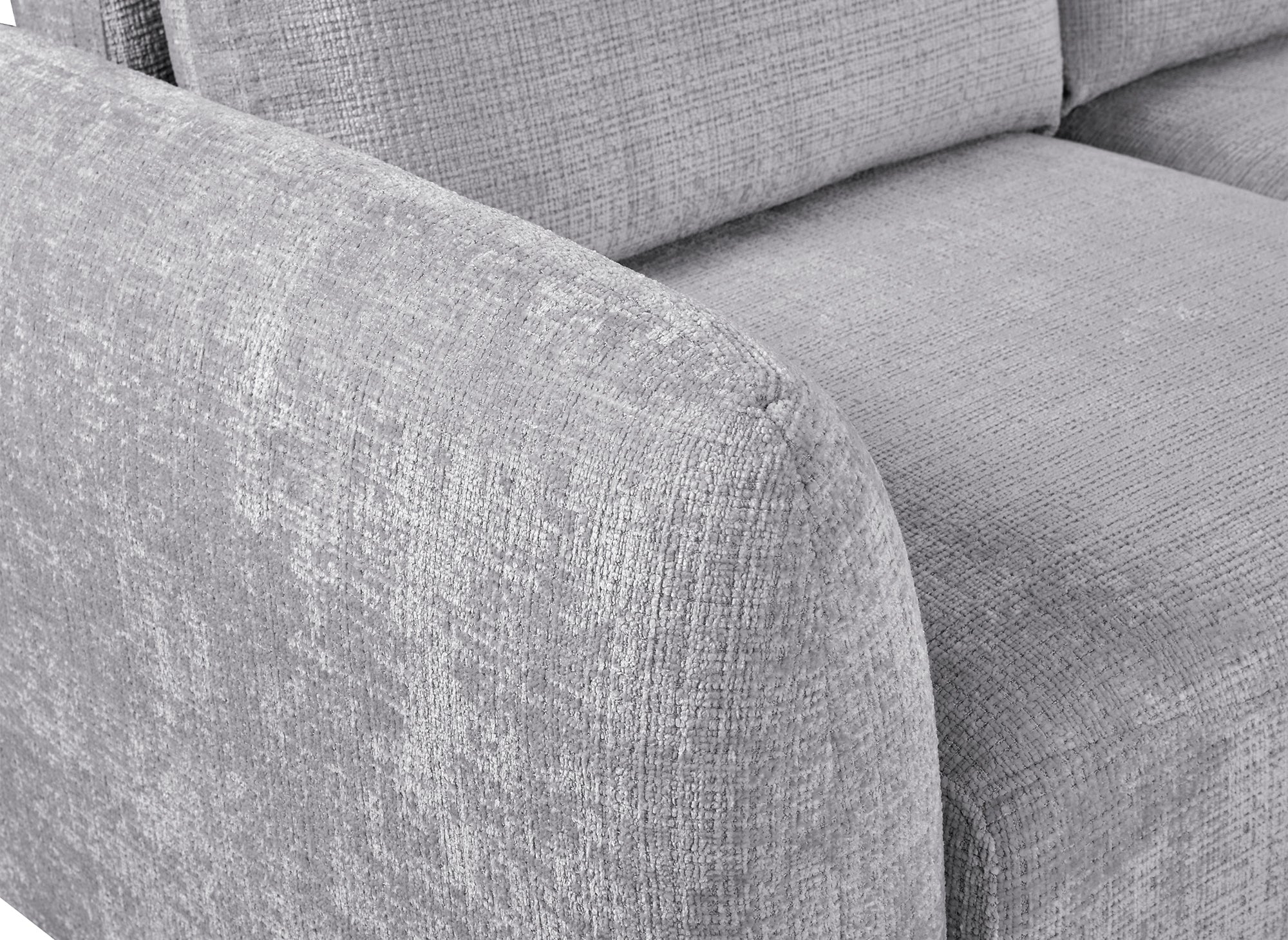 Divano angolare trasformabile con cassapanca in velluto mélange grigio MARLA - Angolo retto