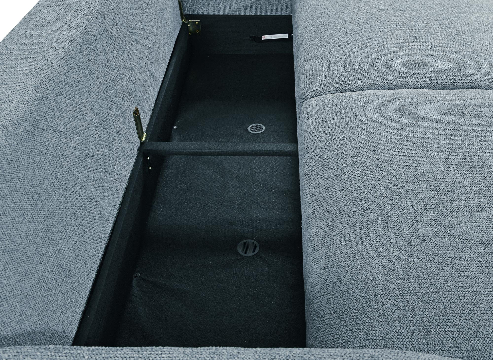 Divano trasformabile a 3 posti in tessuto spugna blu MAYORA