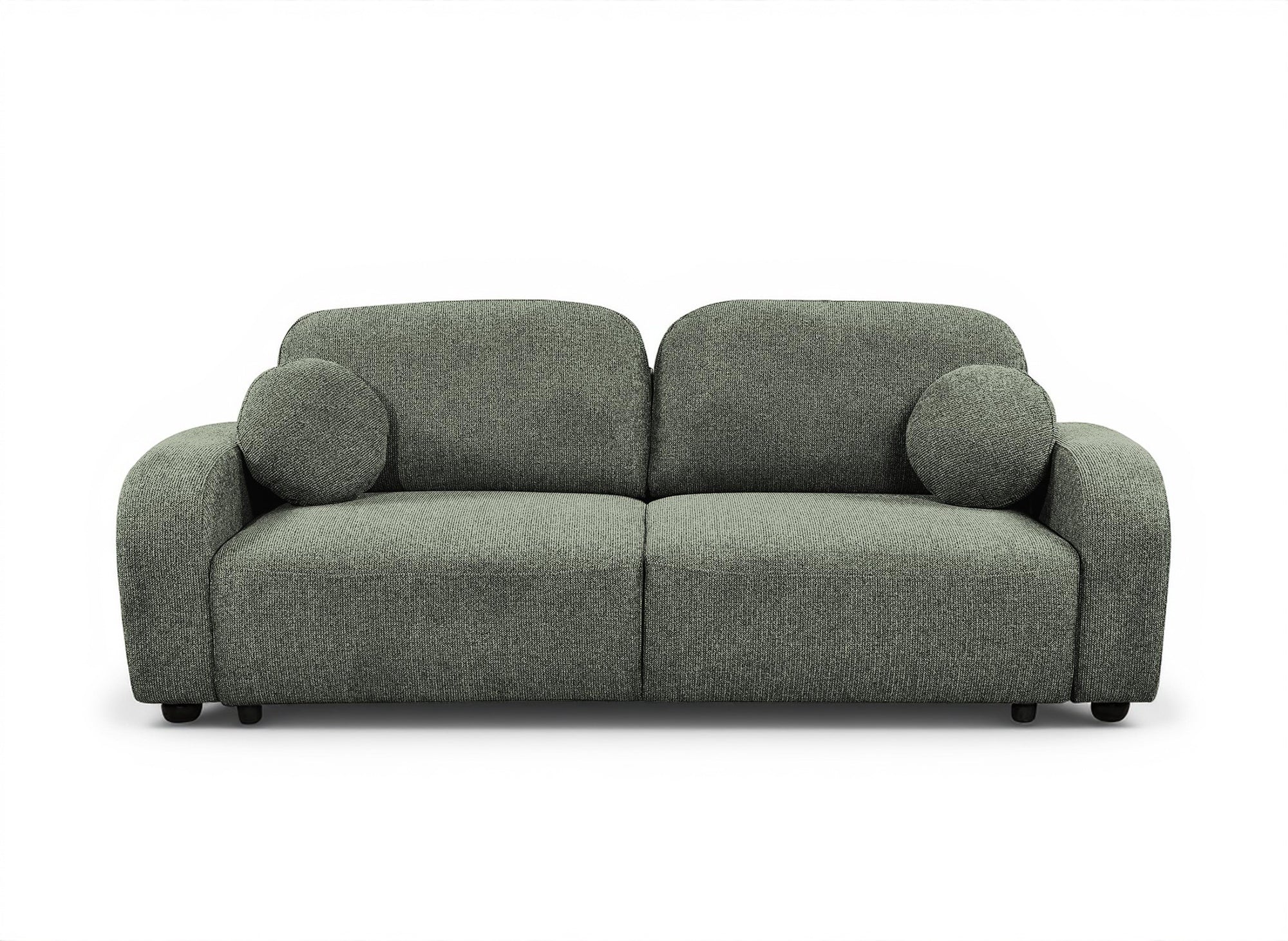 Divano trasformabile a 3 posti in tessuto spugna verde MAYORA