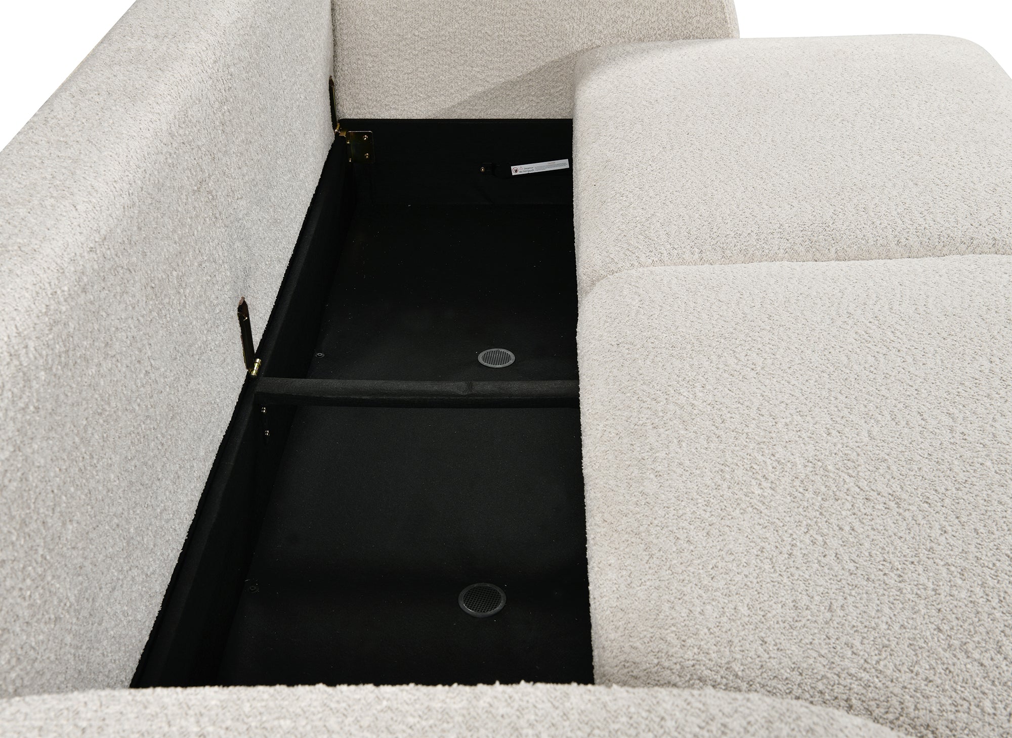 Divano trasformabile a 3 posti in tessuto French terry color écru MAYORA