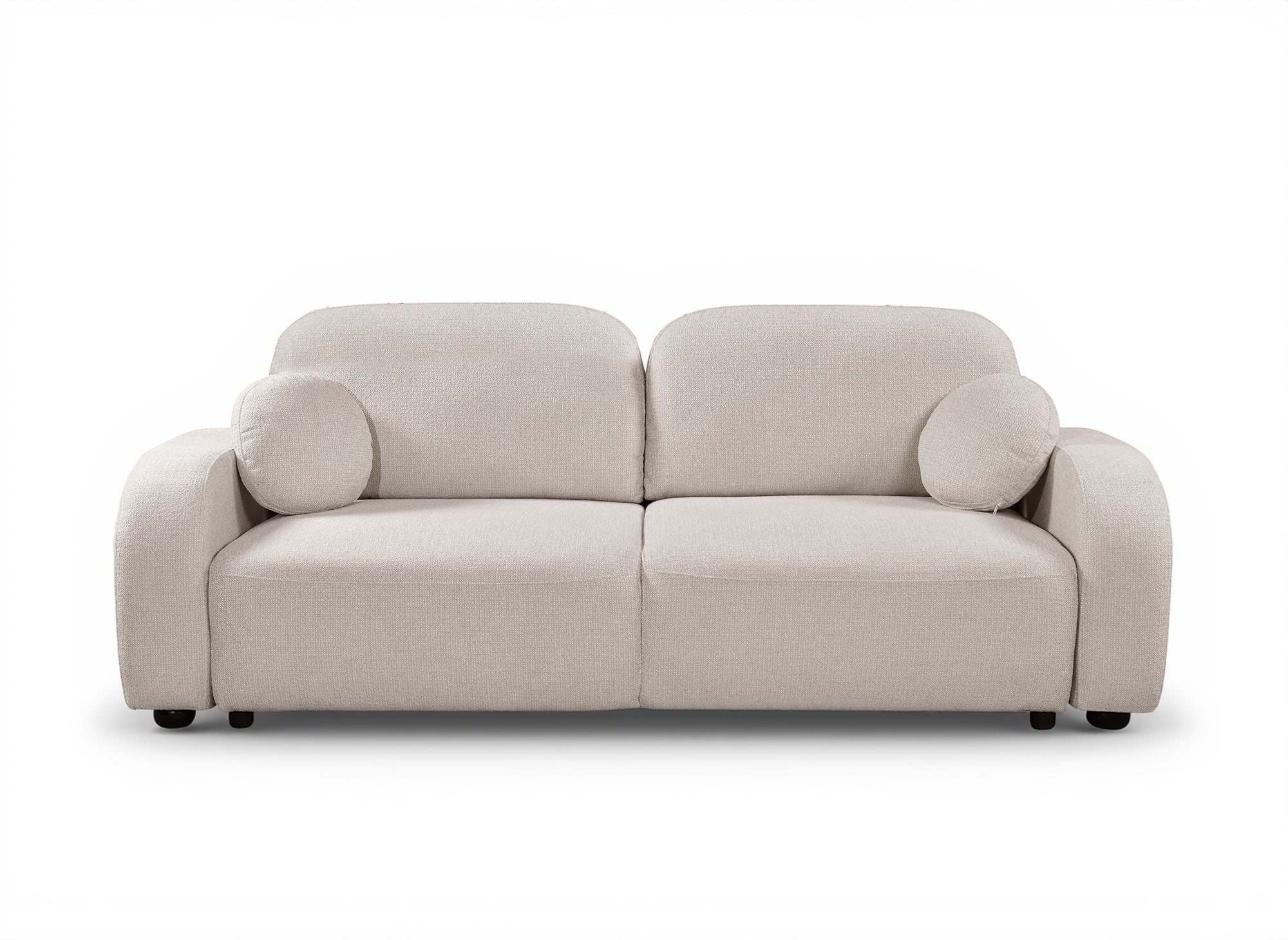 Divano trasformabile a 3 posti in tessuto spugna beige MAYORA