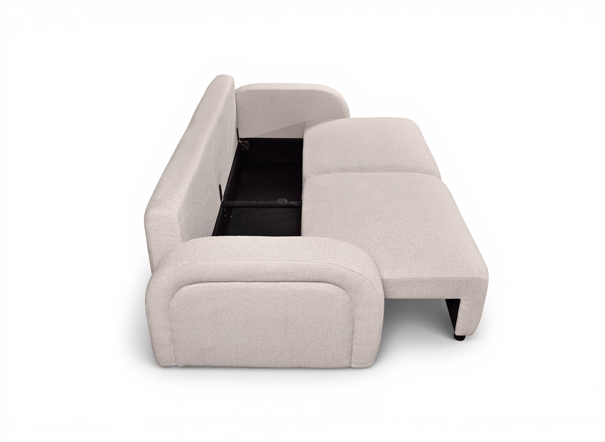 Divano trasformabile a 3 posti in tessuto spugna beige MAYORA