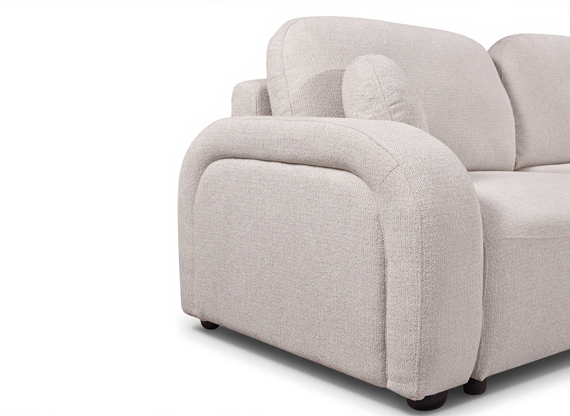 Divano trasformabile a 3 posti in tessuto spugna beige MAYORA