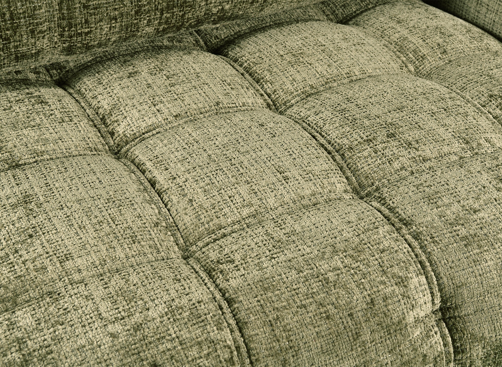 Divano trasformabile con cassapanca a 3 posti in velluto screziato verde oliva RALYA