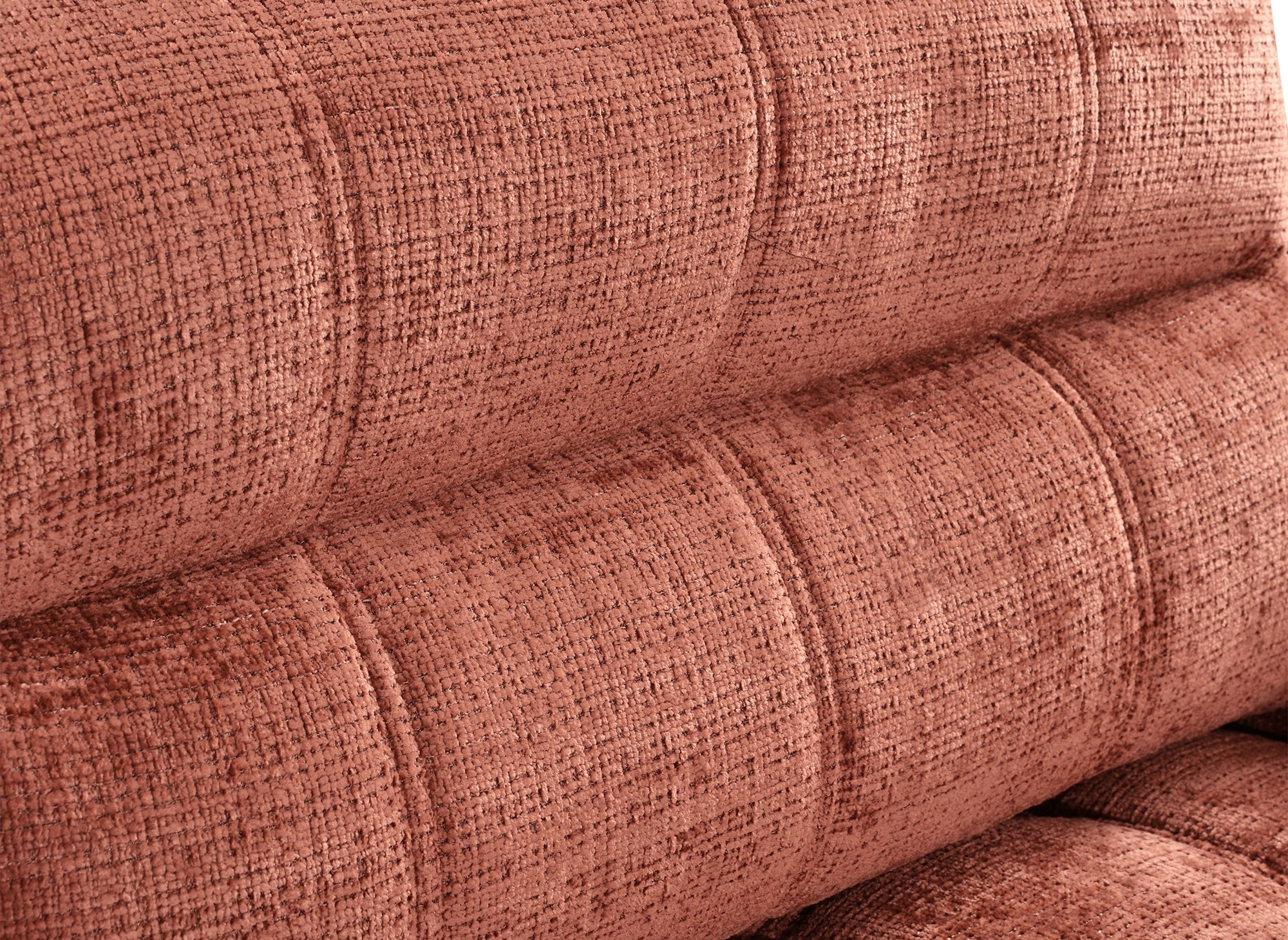 Divano trasformabile con cassapanca a 3 posti in velluto screziato terracotta RALYA