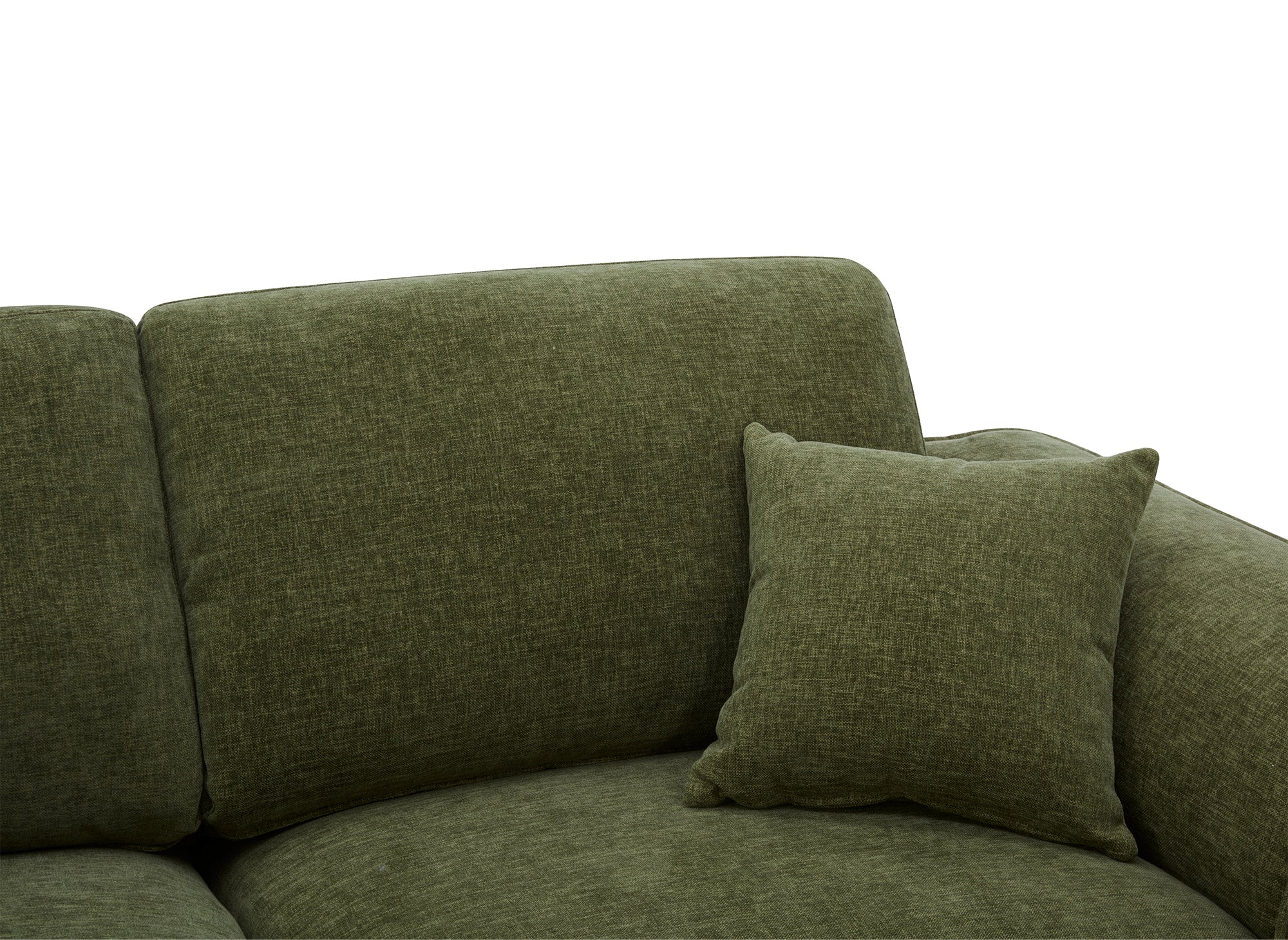 Divano dritto a 3 posti in velluto screziato verde oliva ABELIA