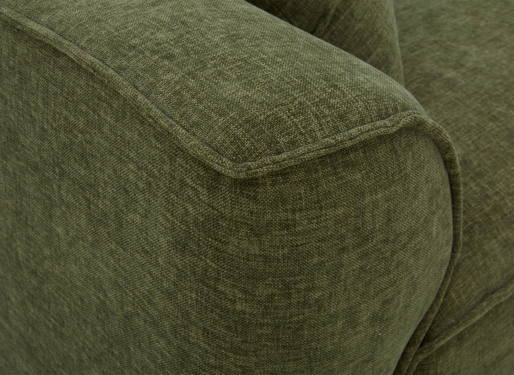 Divano dritto a 3 posti in velluto screziato verde oliva ABELIA