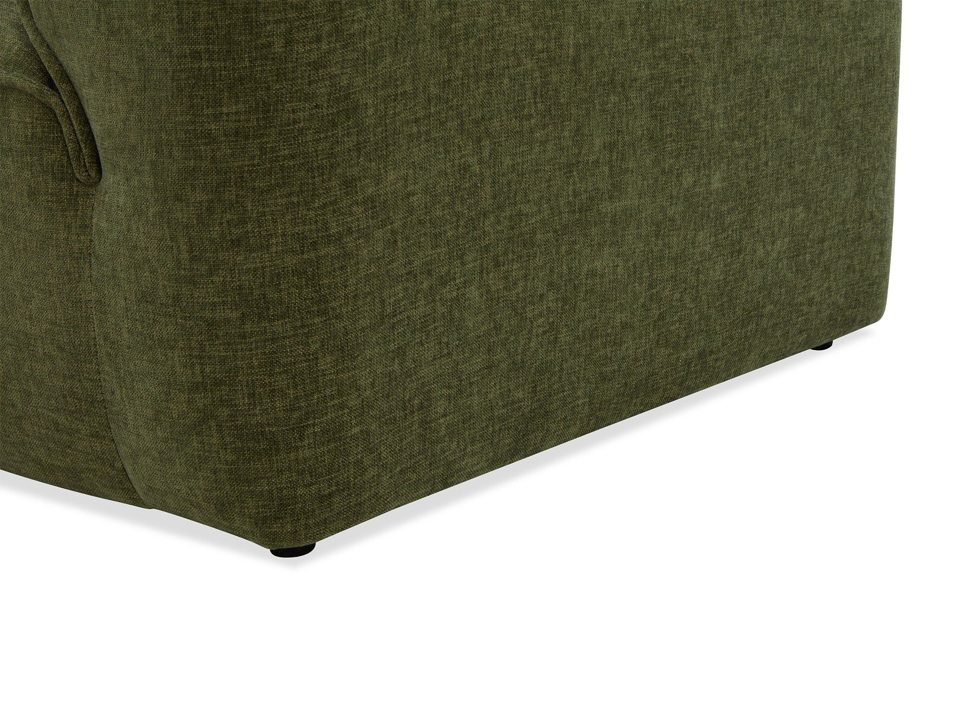 Divano dritto a 3 posti in velluto screziato verde oliva ABELIA