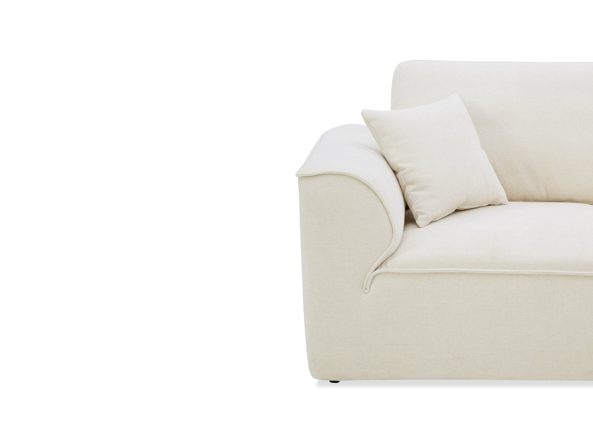 Divano dritto a 3 posti in velluto screziato beige ABELIA