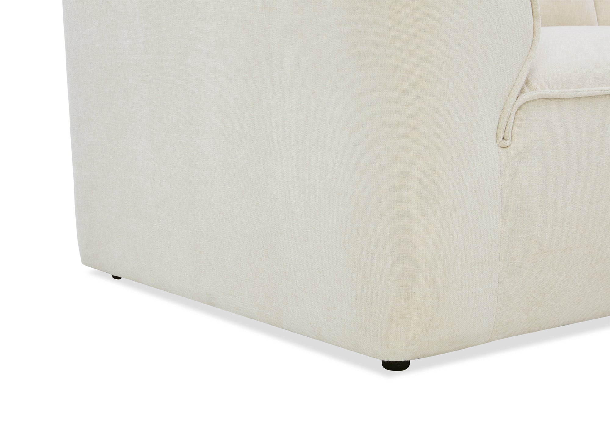 Divano dritto a 3 posti in velluto screziato beige ABELIA