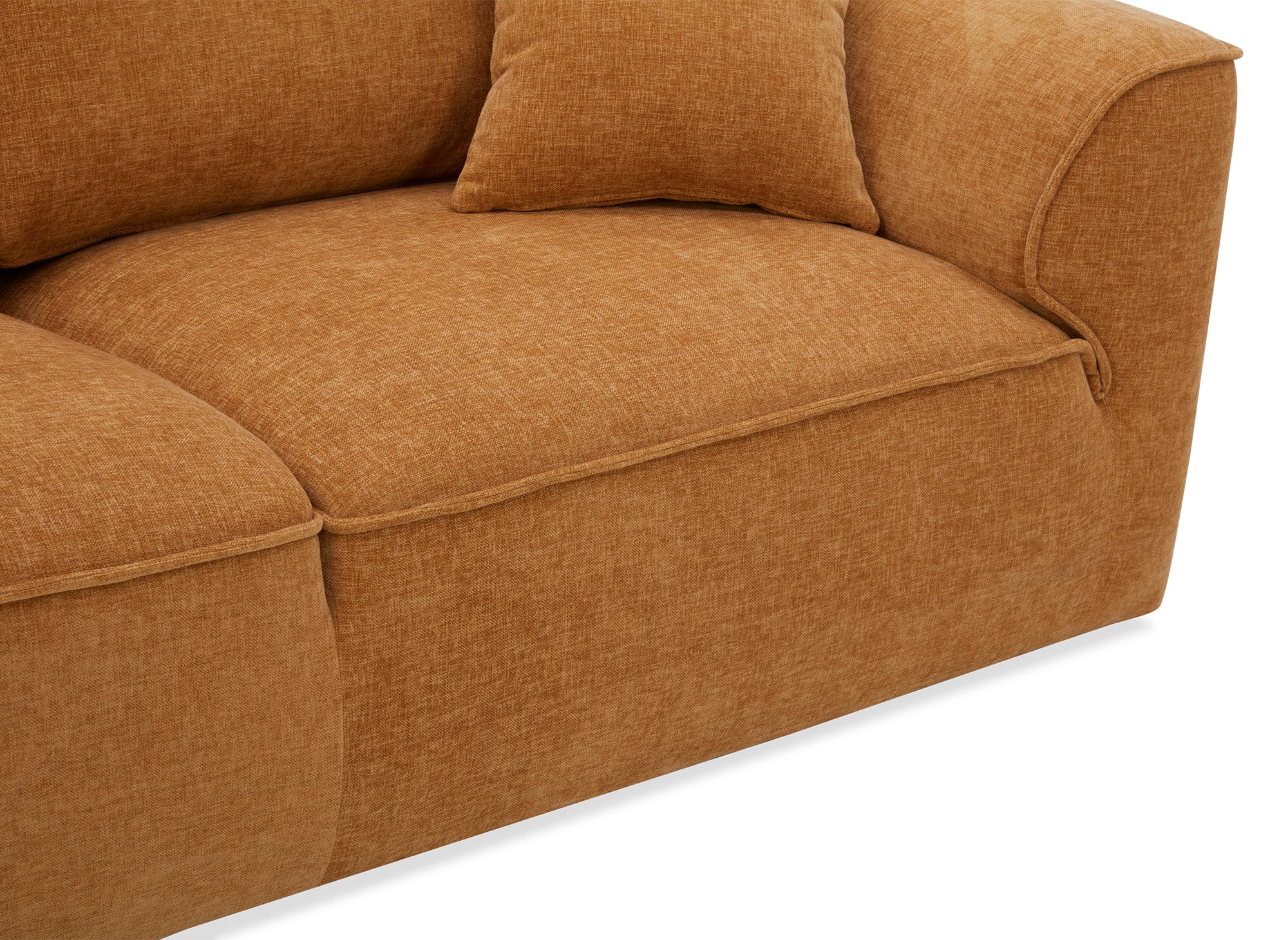 Divano dritto a 3 posti in velluto mélange senape ABELIA