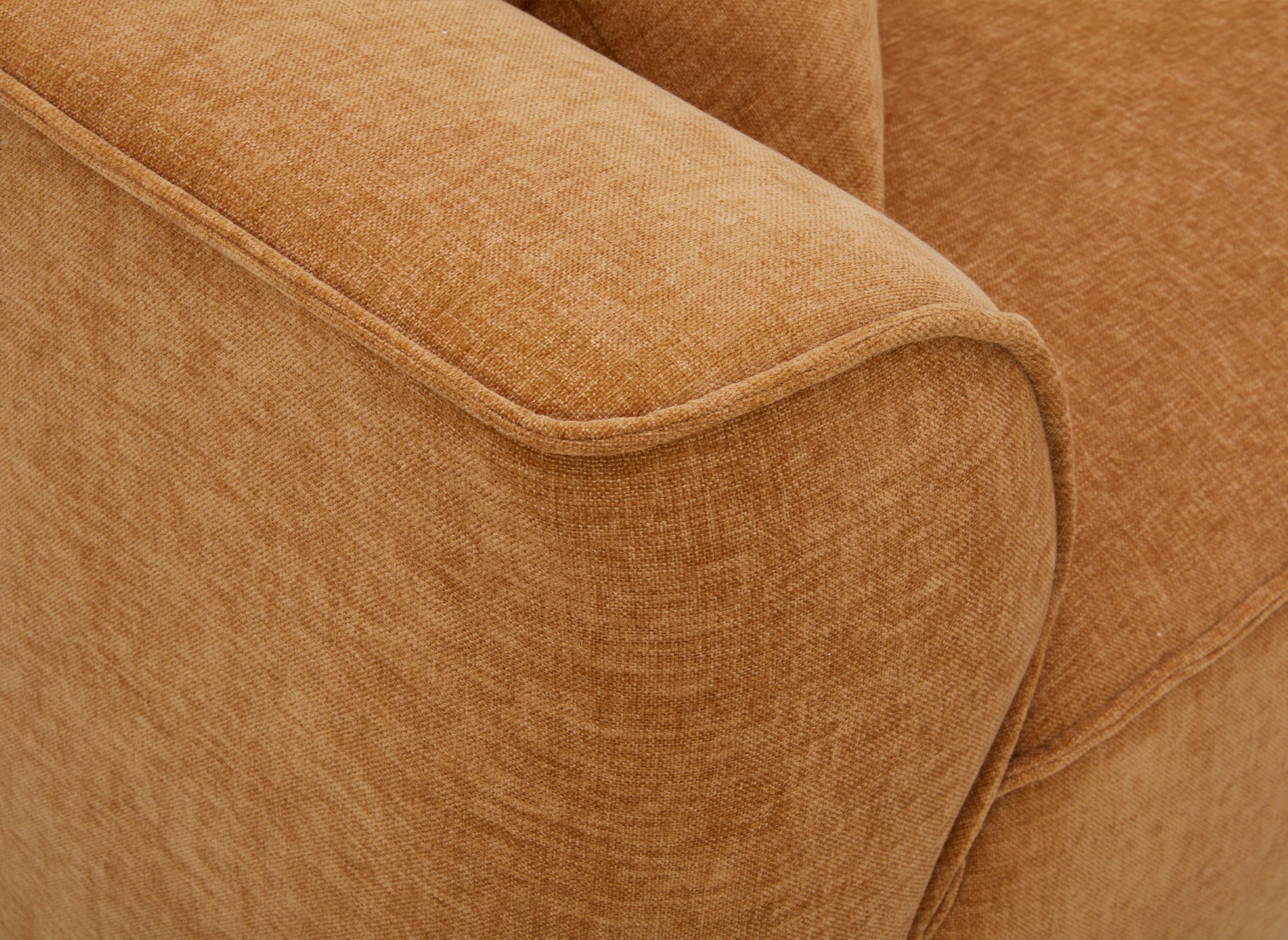 Divano dritto a 3 posti in velluto mélange senape ABELIA