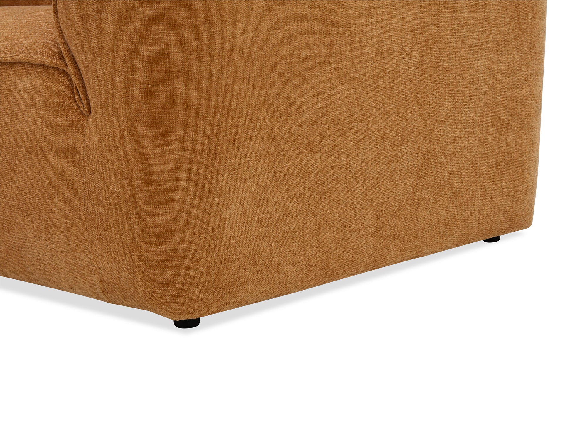 Divano dritto a 3 posti in velluto mélange senape ABELIA