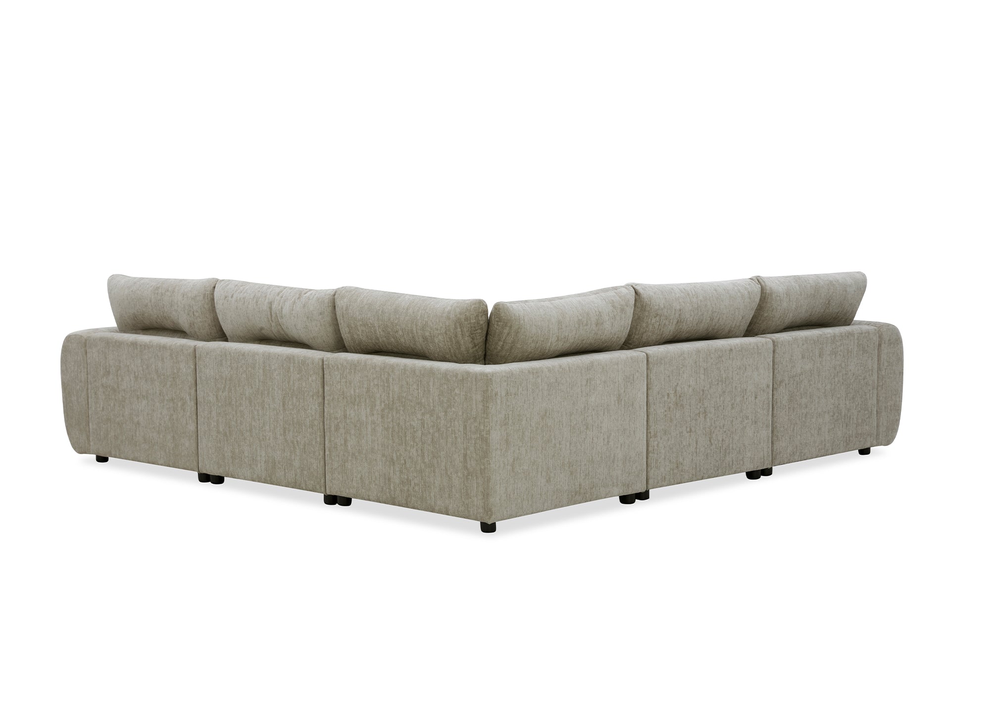 Divano angolare in velluto screziato color talpa BALIANE