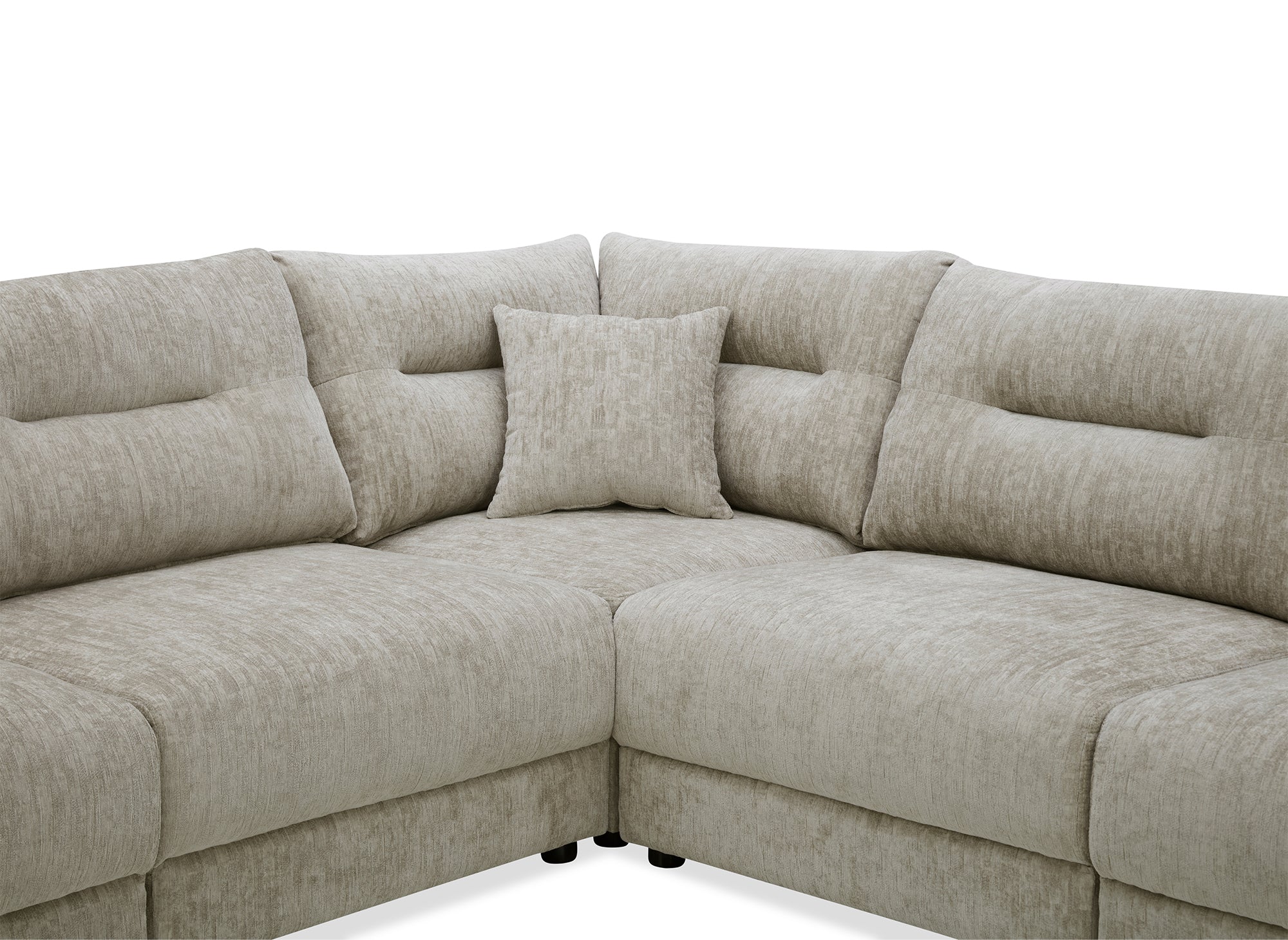 Divano angolare in velluto screziato color talpa BALIANE