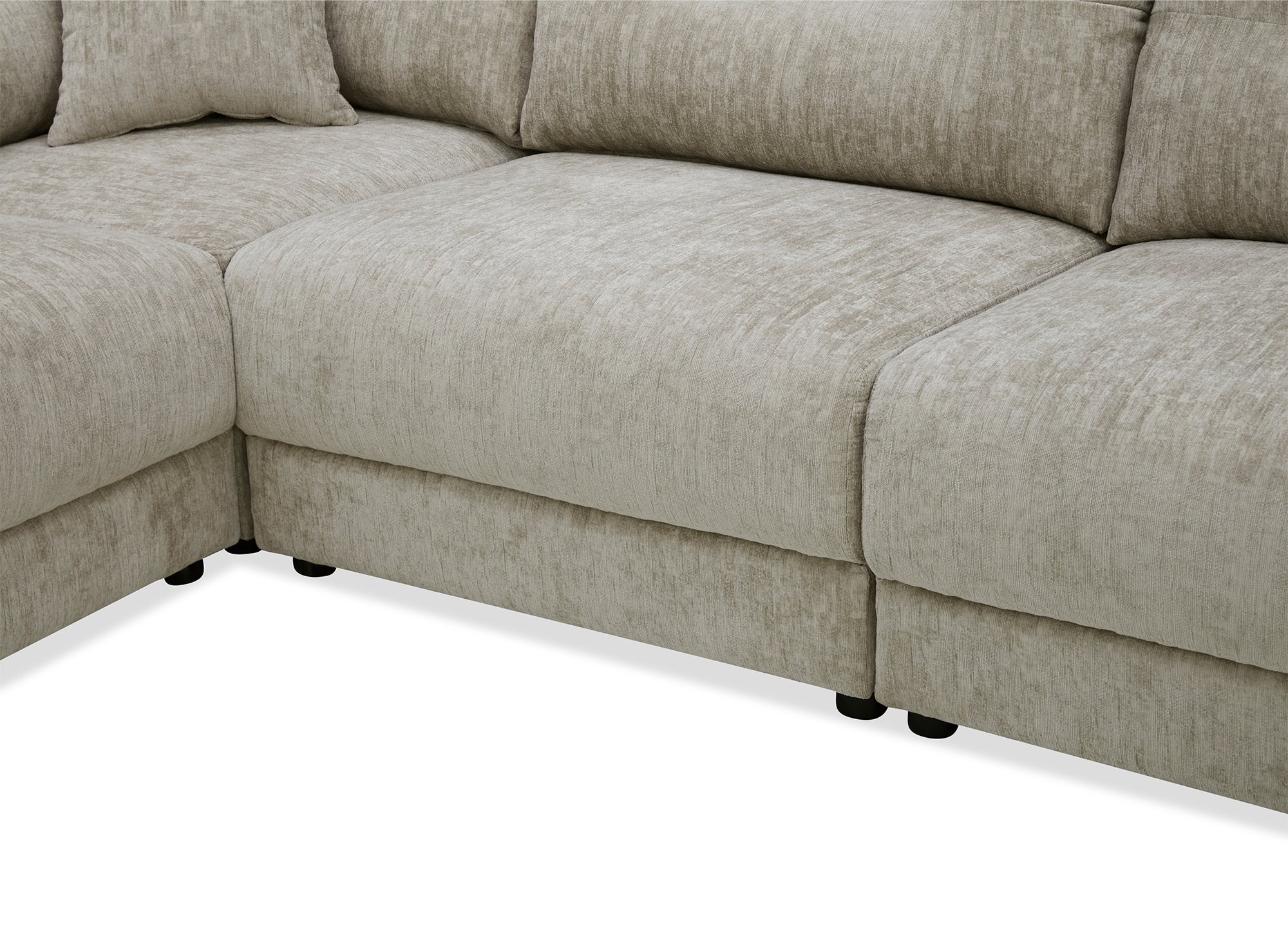 Divano angolare in velluto screziato color talpa BALIANE