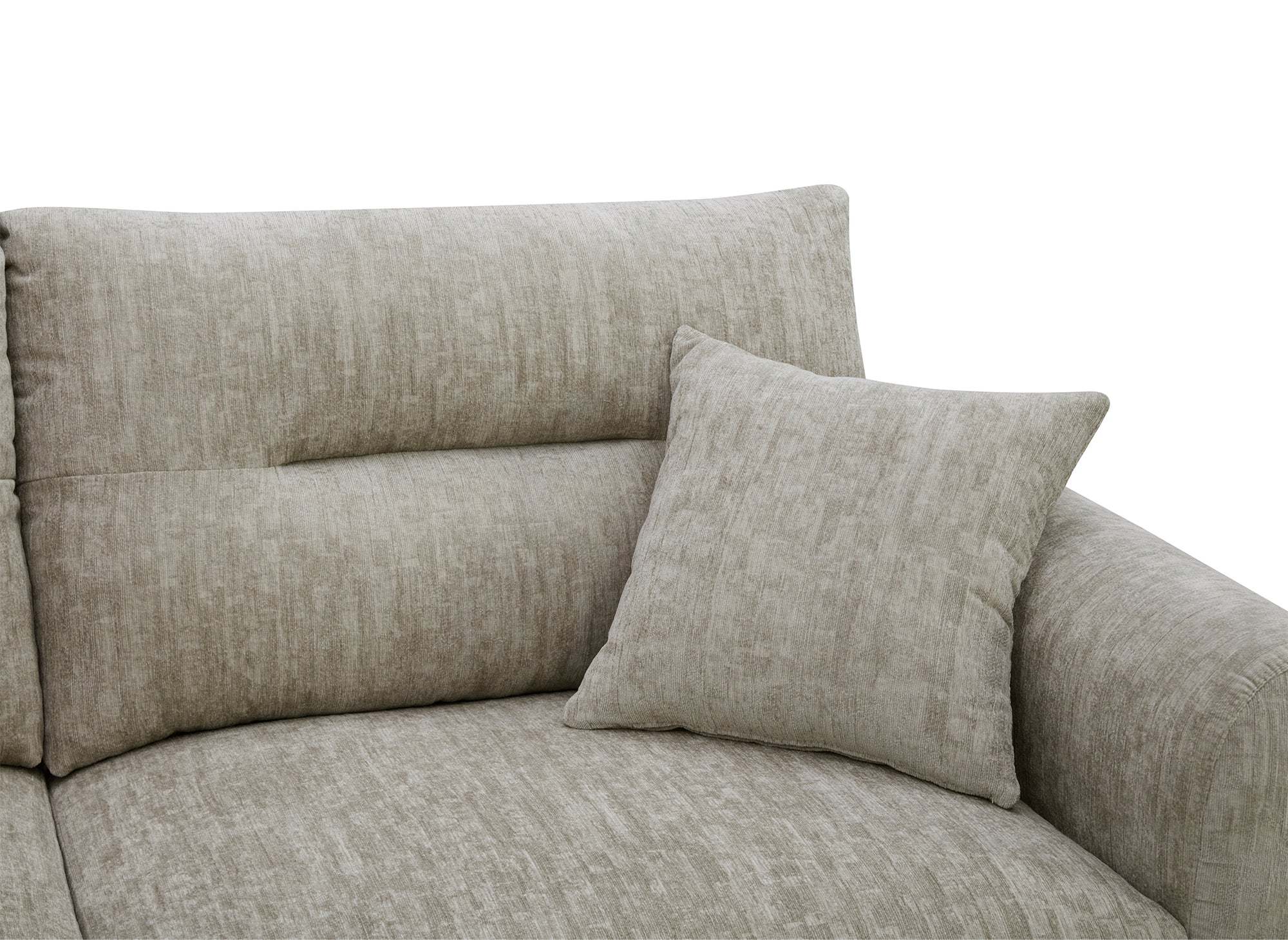 Divano angolare in velluto screziato color talpa BALIANE