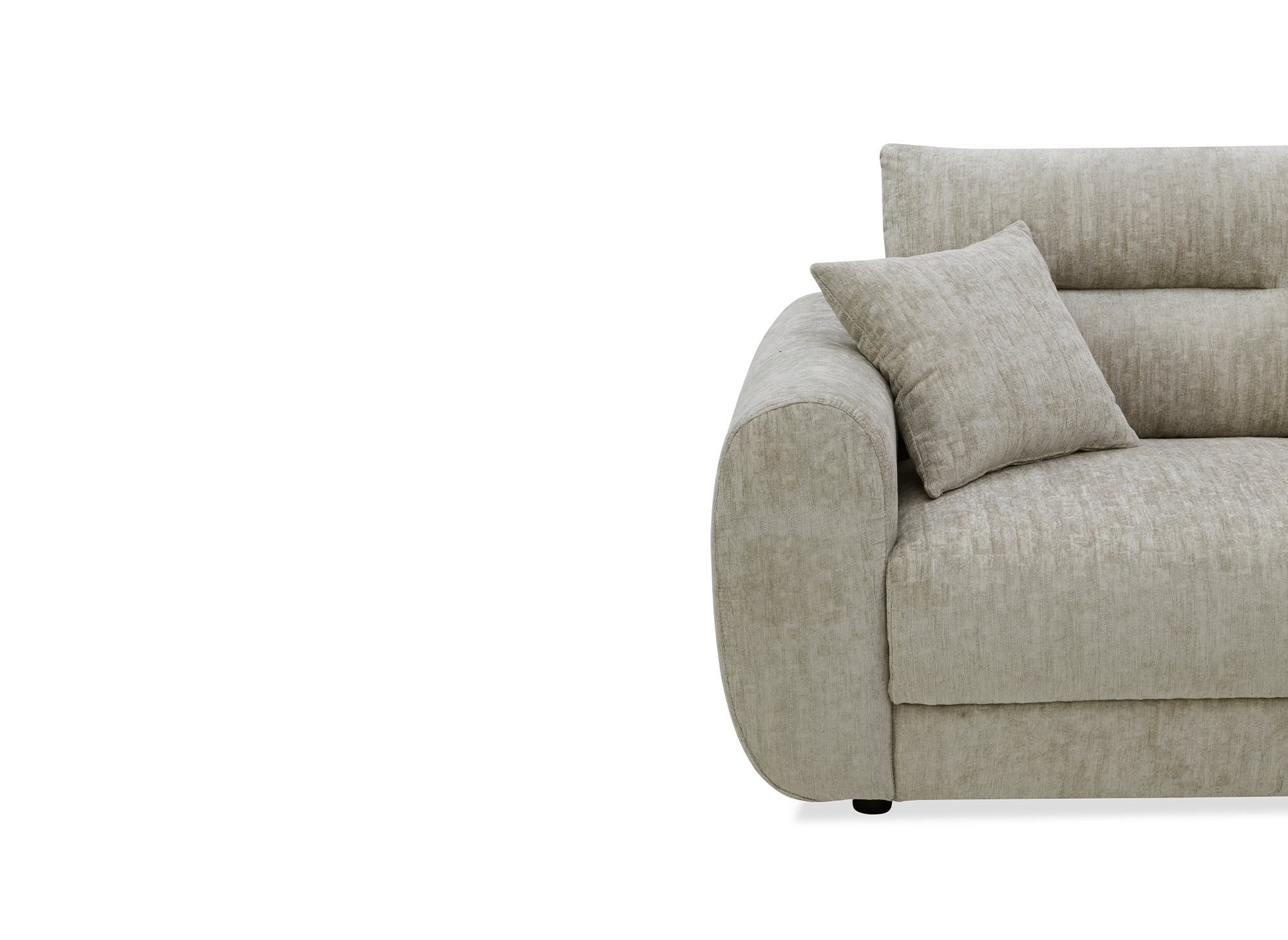 Divano angolare in velluto screziato color talpa BALIANE