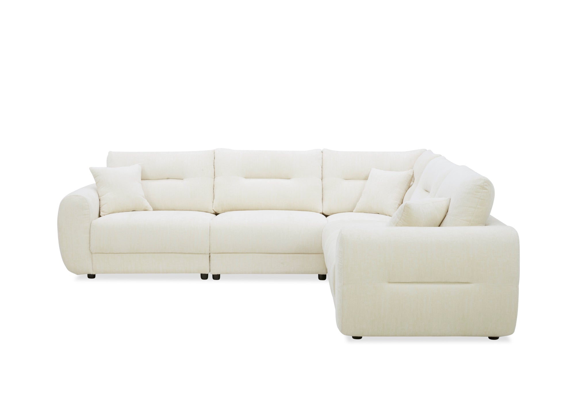 Divano angolare in velluto screziato beige BALIANE