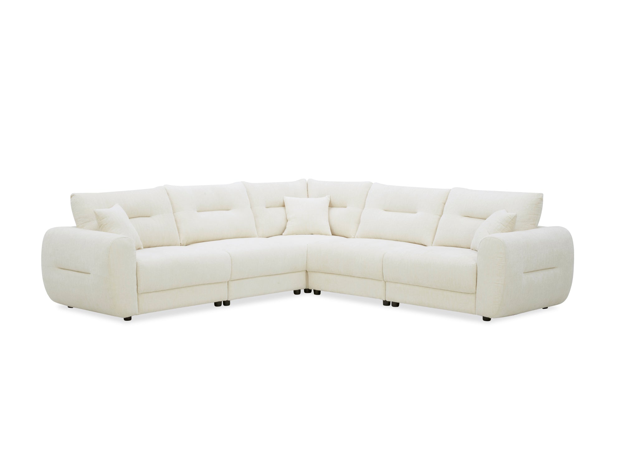 Divano angolare in velluto screziato beige BALIANE