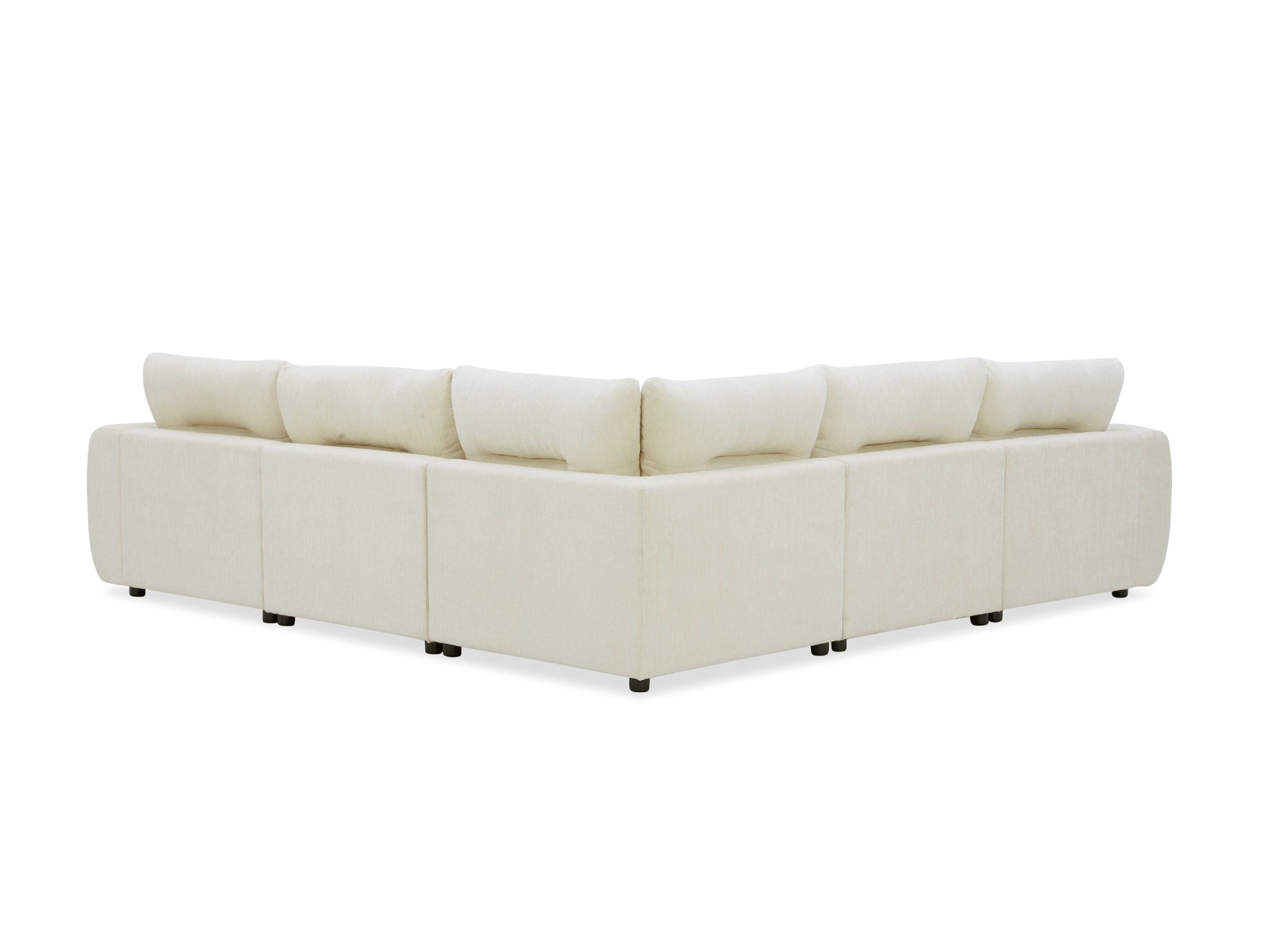 Divano angolare in velluto screziato beige BALIANE