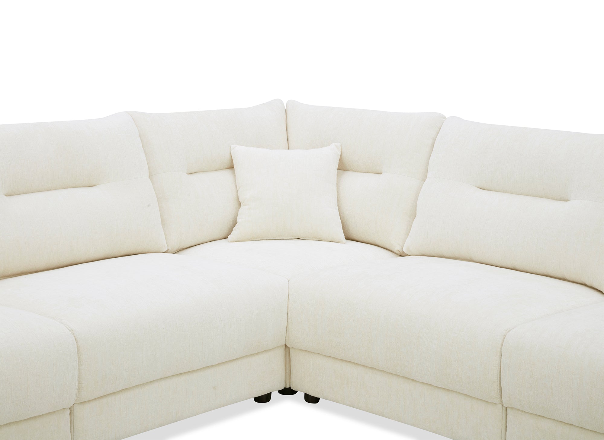 Divano angolare in velluto screziato beige BALIANE