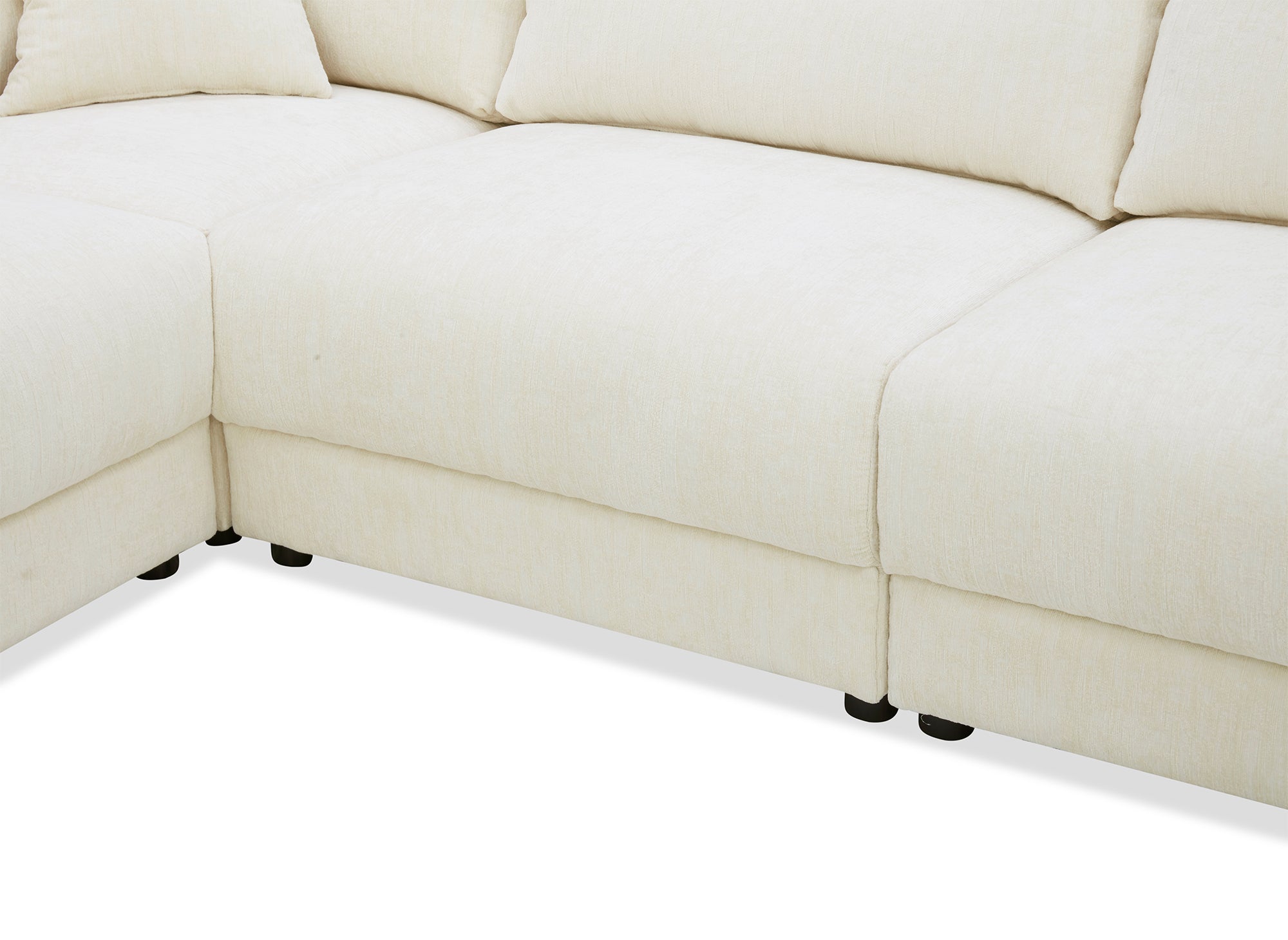 Divano angolare in velluto screziato beige BALIANE