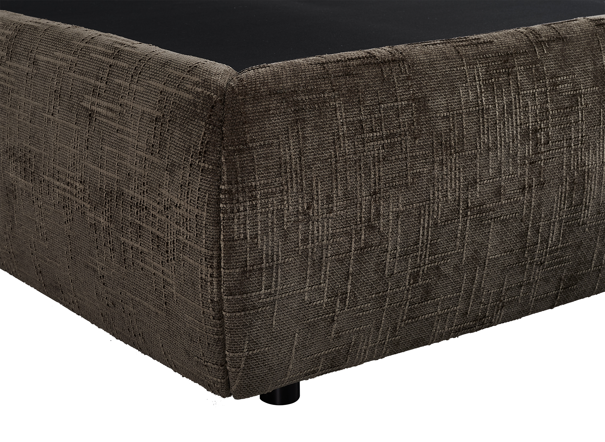 Lit coffre en velours chiné marron 180x200 cm MELY