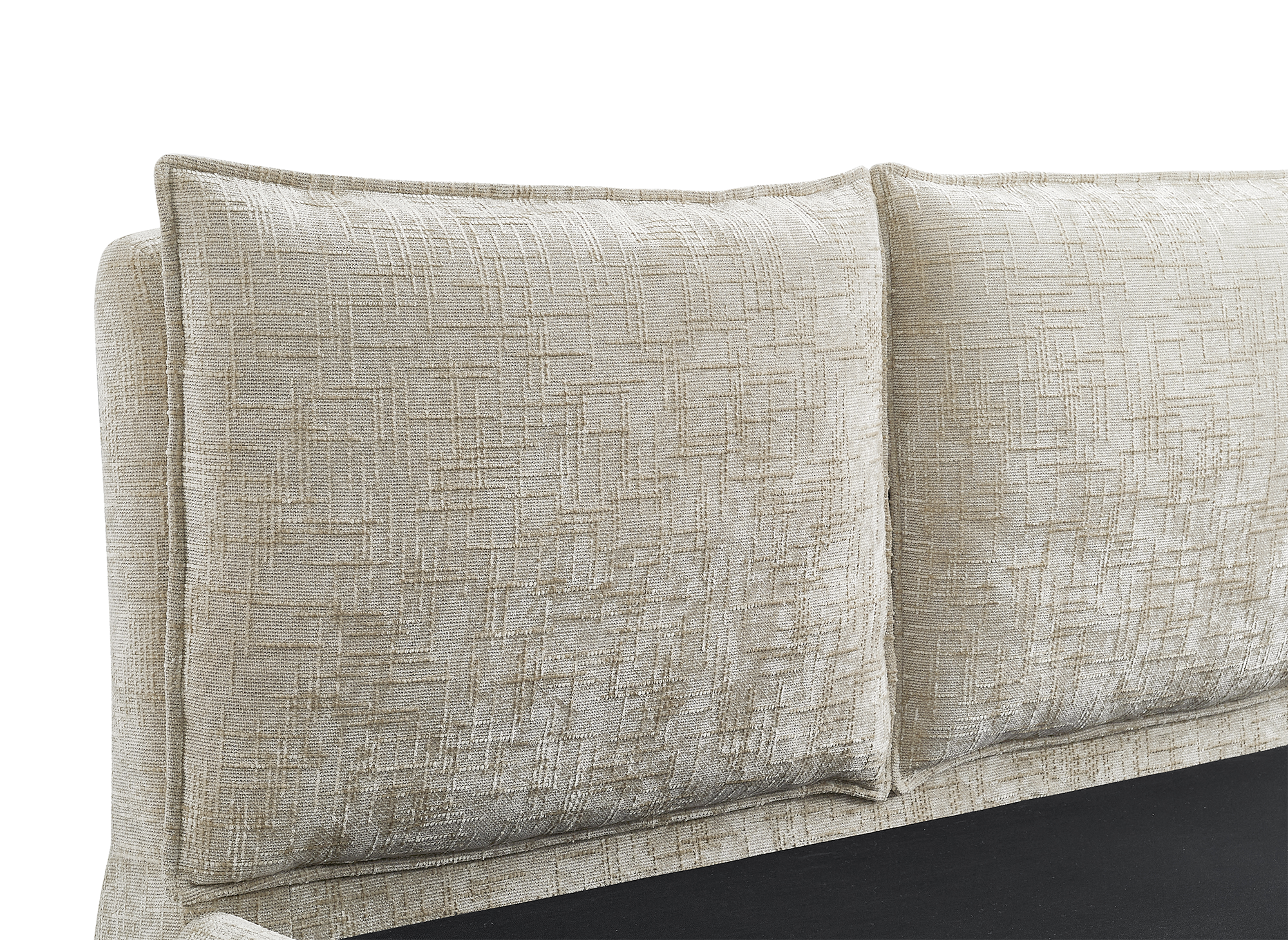 Lit coffre en velours chiné taupe 180x200 cm MELY