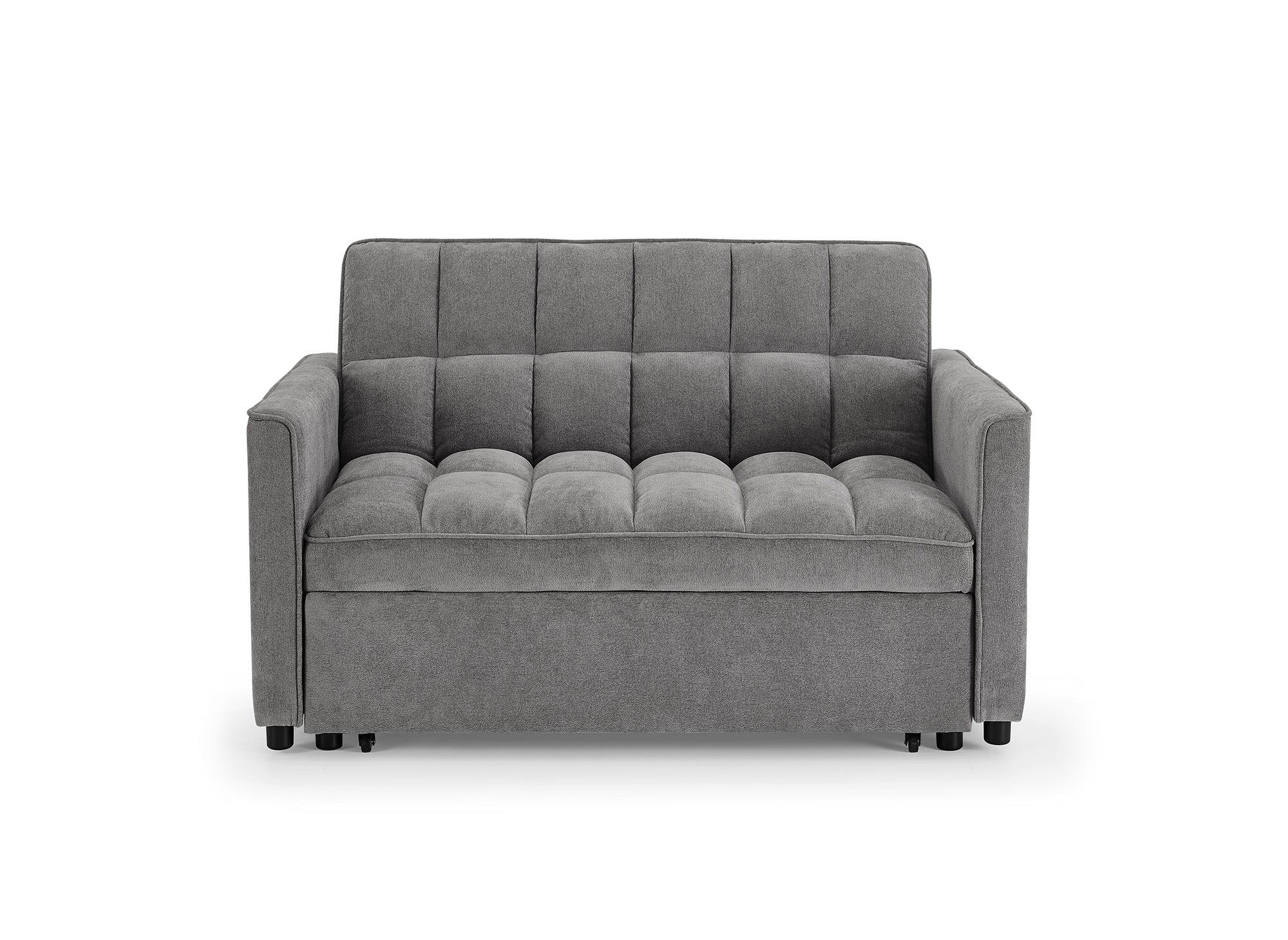 Canapé convertible 2 places en velours texturé gris JASPER